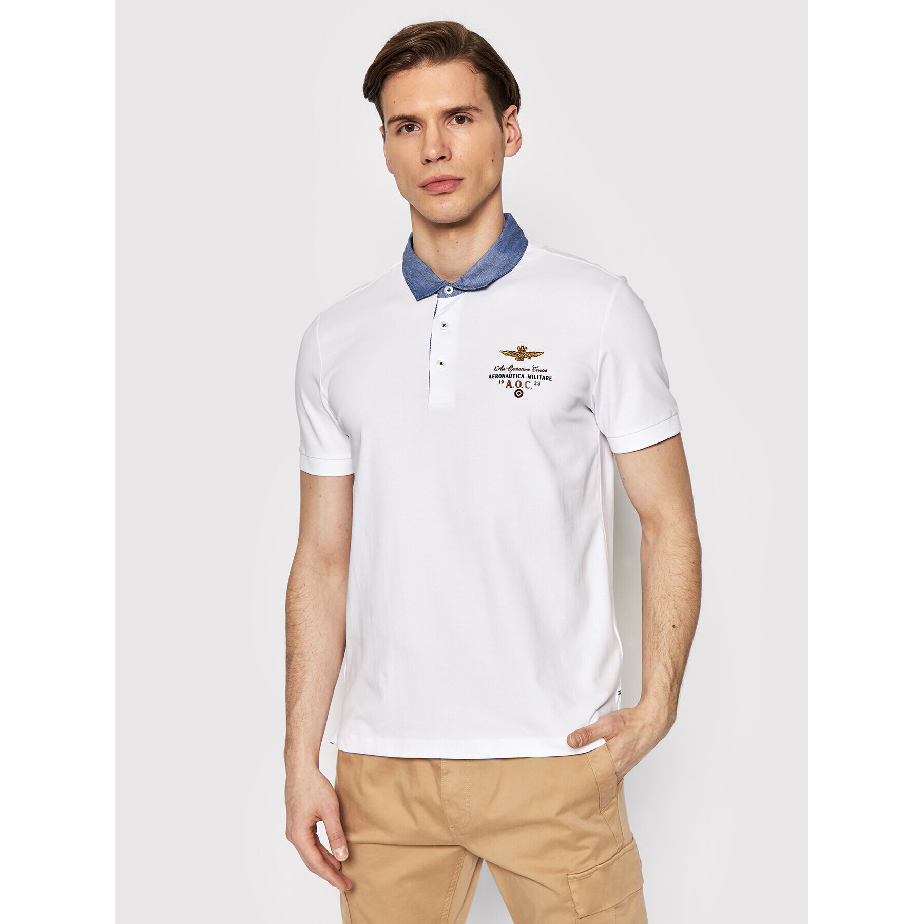 Aeronautica Militare Polokošeľa 221PO1623J506 Biela Regular Fit - Pepit.sk