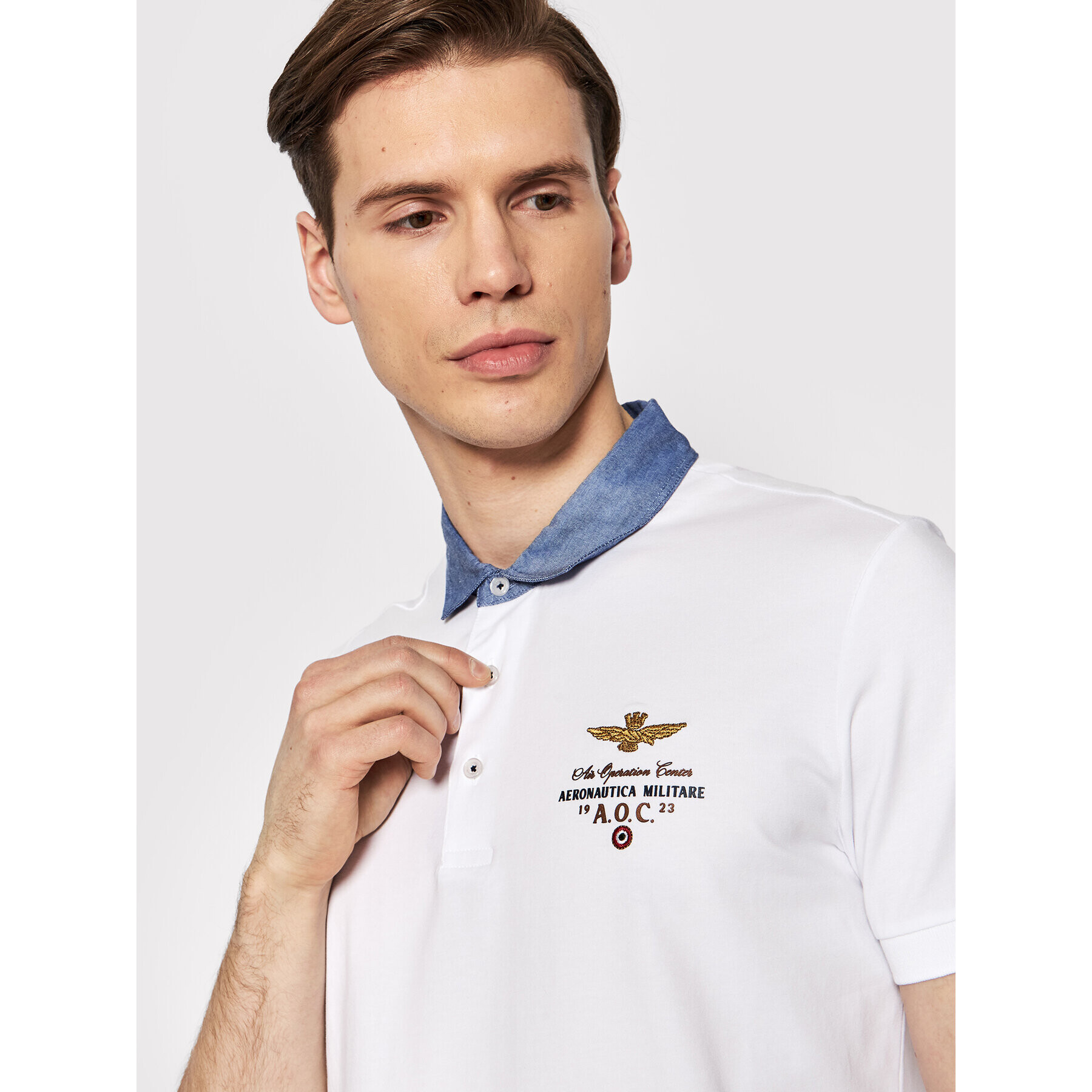 Aeronautica Militare Polokošeľa 221PO1623J506 Biela Regular Fit - Pepit.sk