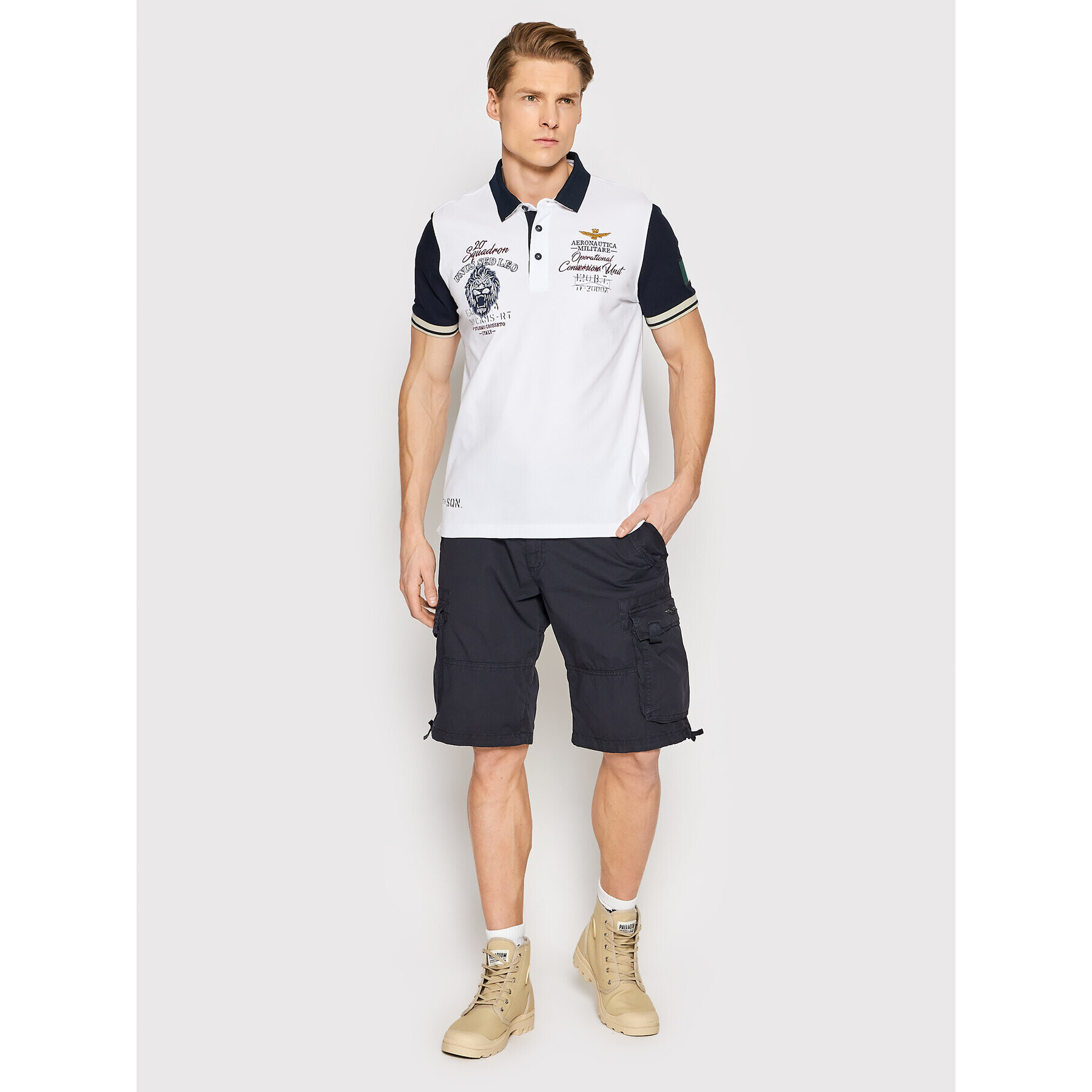 Aeronautica Militare Polokošeľa 221PO1627P199 Biela Regular Fit - Pepit.sk