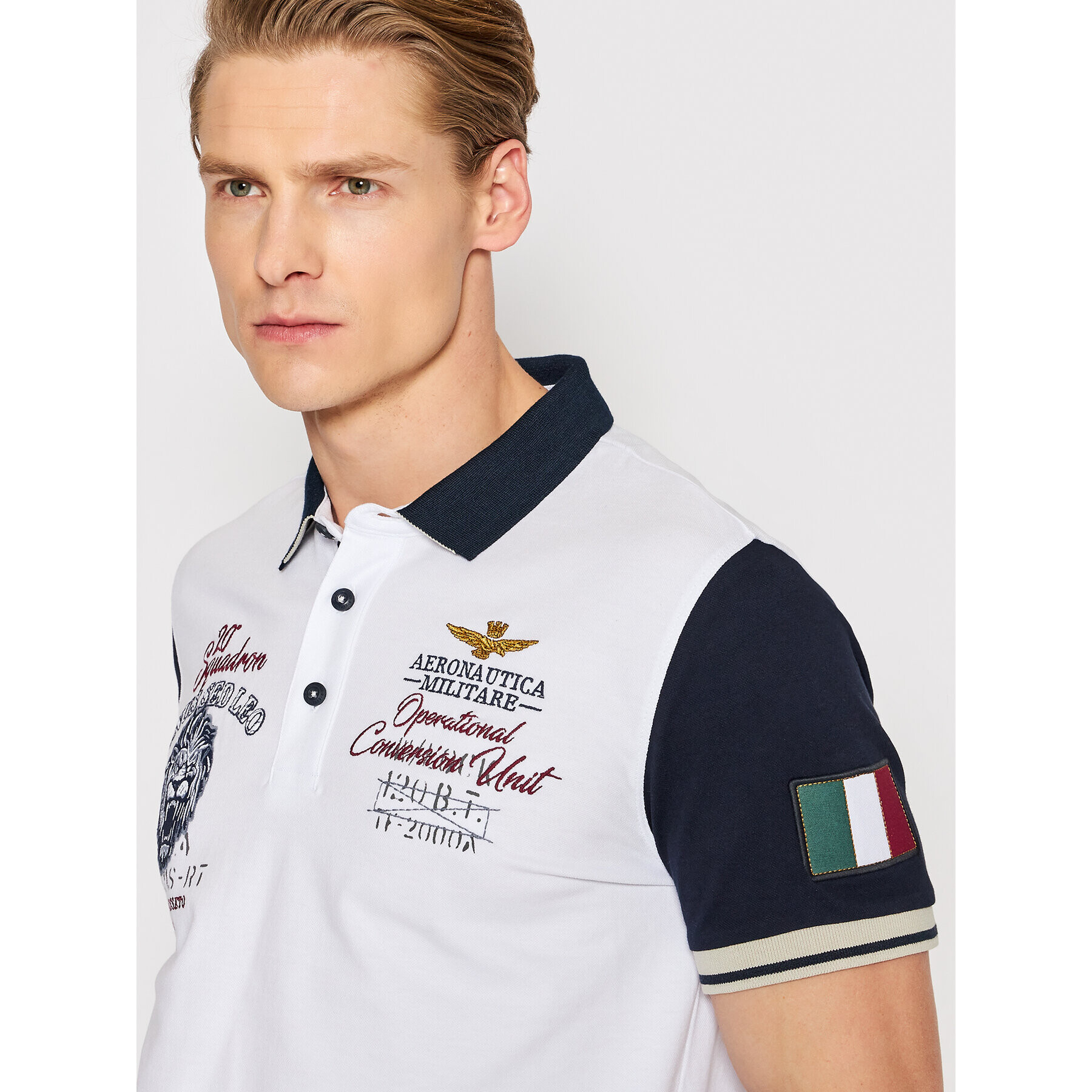 Aeronautica Militare Polokošeľa 221PO1627P199 Biela Regular Fit - Pepit.sk