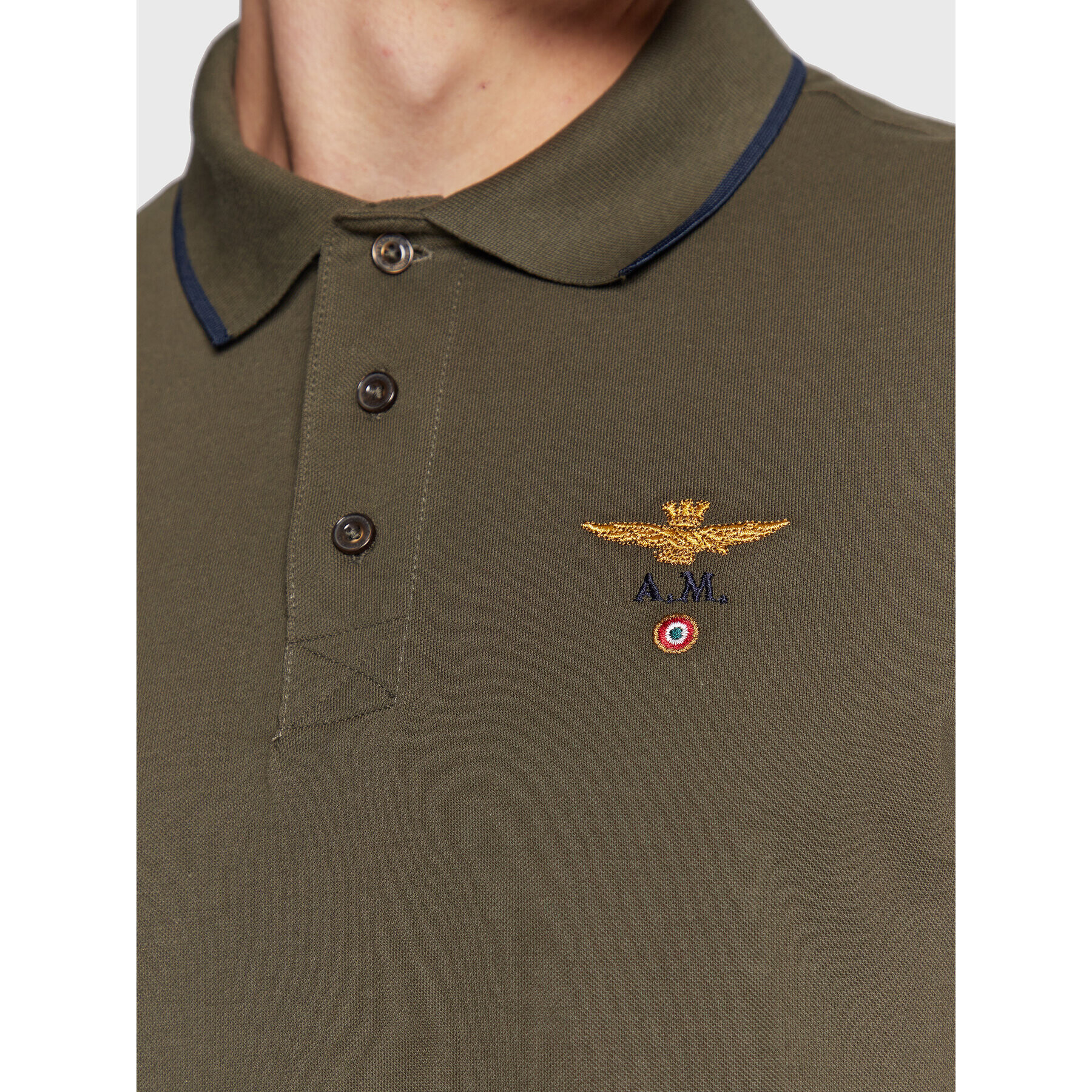 Aeronautica Militare Polokošeľa 222PO1308P82 Zelená Regular Fit - Pepit.sk