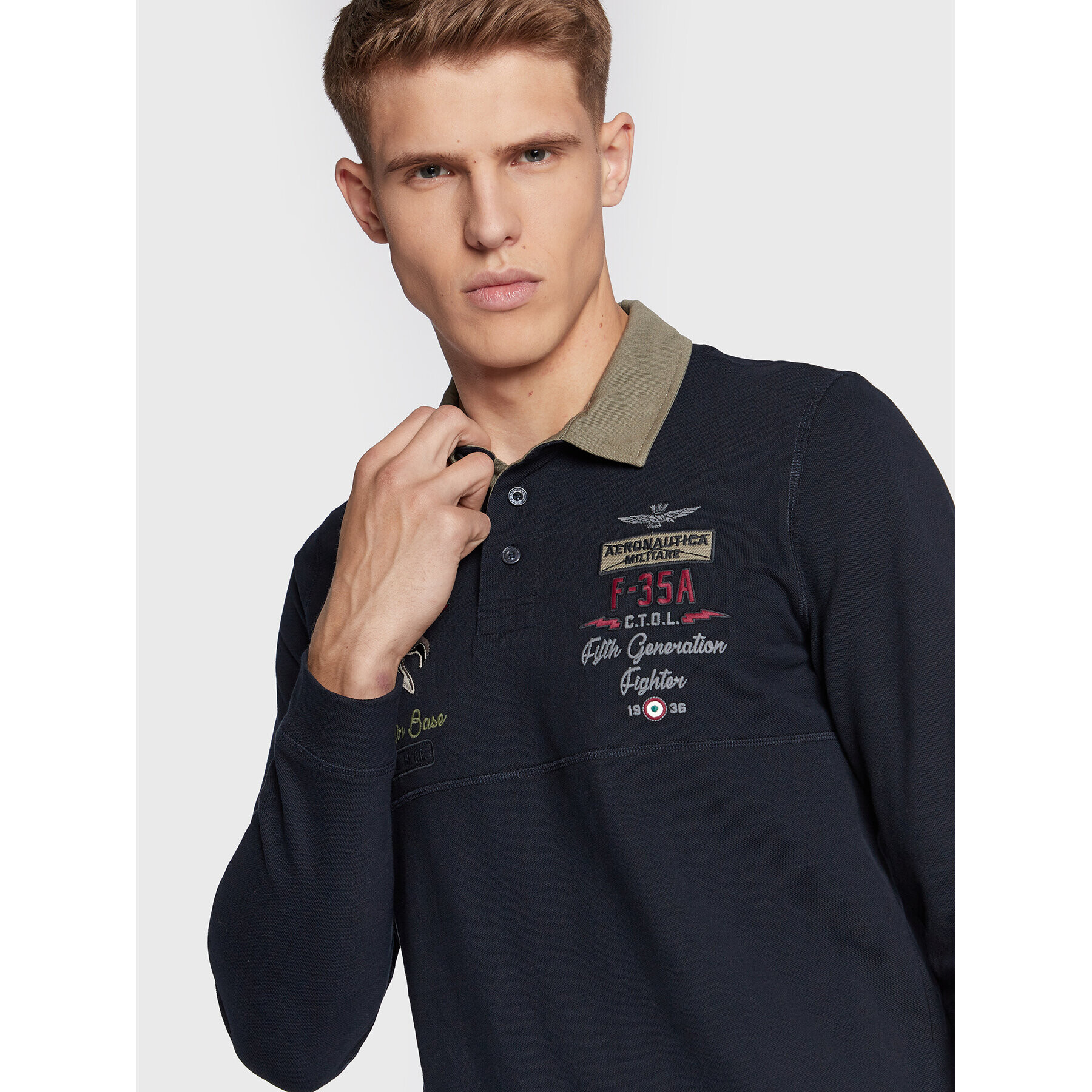 Aeronautica Militare Polokošeľa 222PO1645P306 Tmavomodrá Regular Fit - Pepit.sk