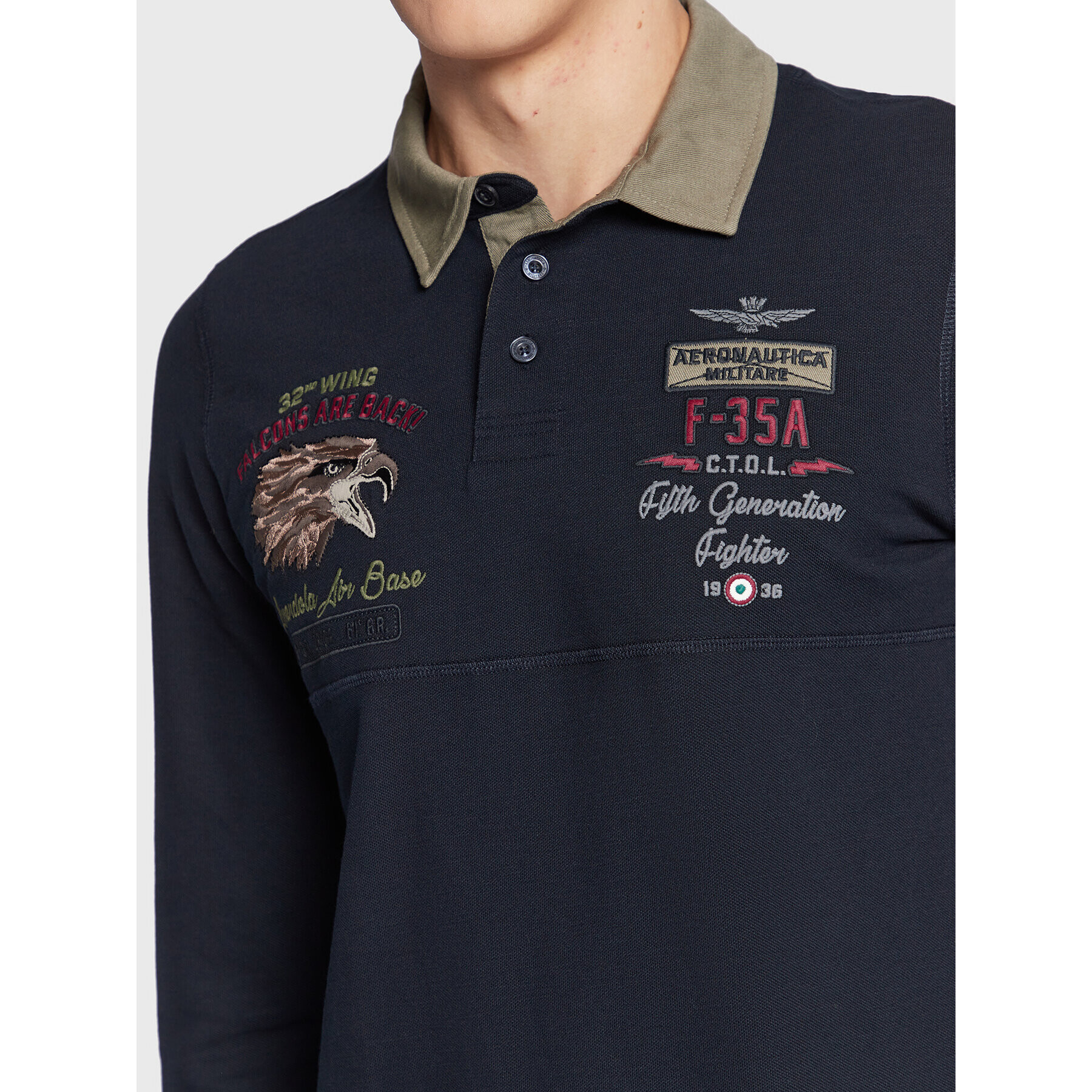 Aeronautica Militare Polokošeľa 222PO1645P306 Tmavomodrá Regular Fit - Pepit.sk