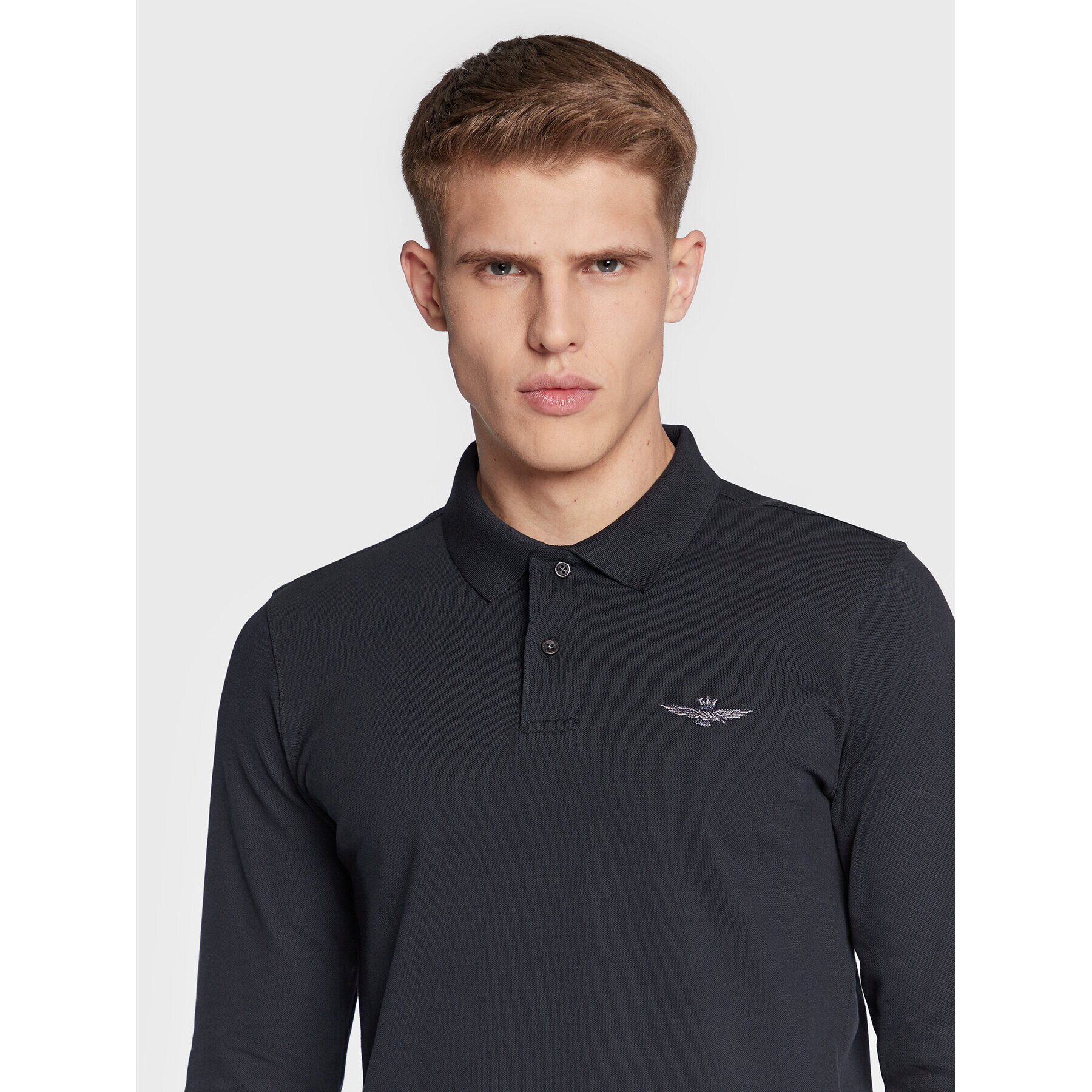 Aeronautica Militare Polokošeľa 222PO1646P191 Tmavomodrá Slim Fit - Pepit.sk