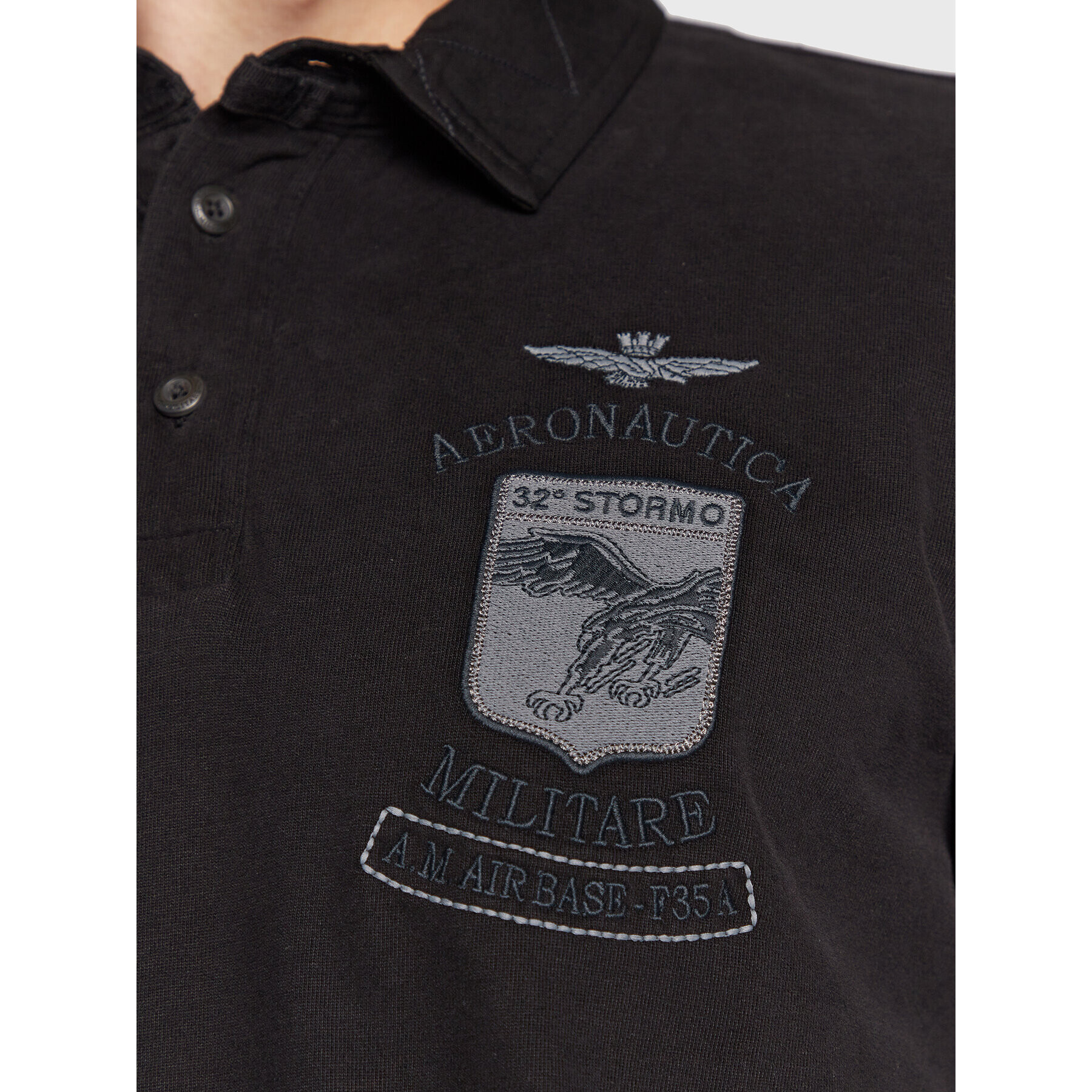 Aeronautica Militare Polokošeľa 222PO1650J565 Čierna Regular Fit - Pepit.sk