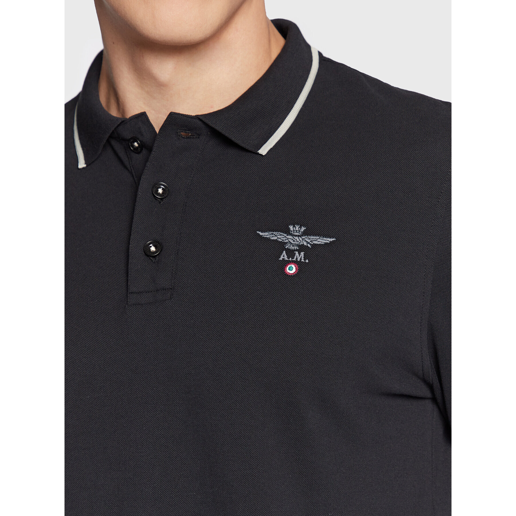 Aeronautica Militare Polokošeľa 222PO1653P82 Čierna Regular Fit - Pepit.sk