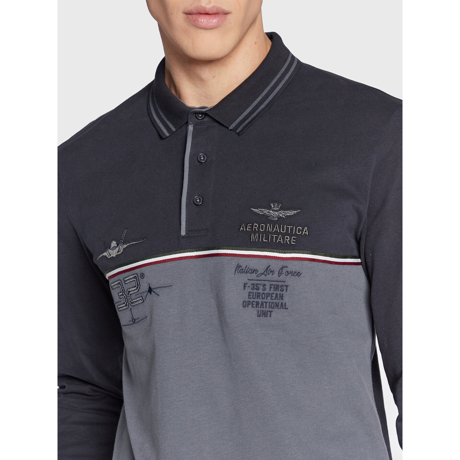 Aeronautica Militare Polokošeľa 222PO1660J566 Tmavomodrá Slim Fit - Pepit.sk