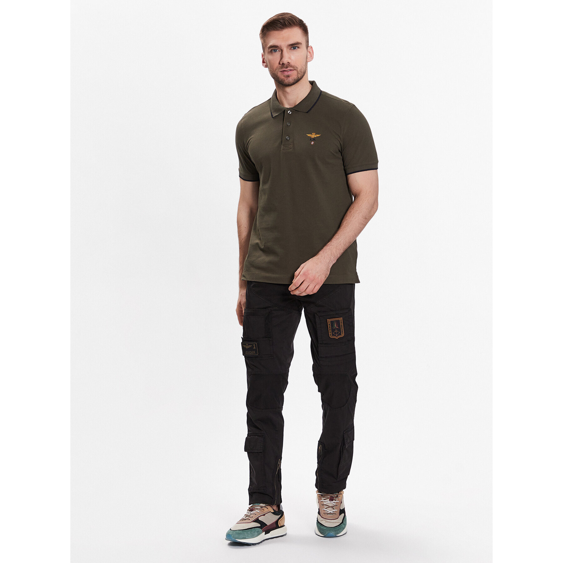 Aeronautica Militare Polokošeľa 231PO1308P82 Kaki Regular Fit - Pepit.sk