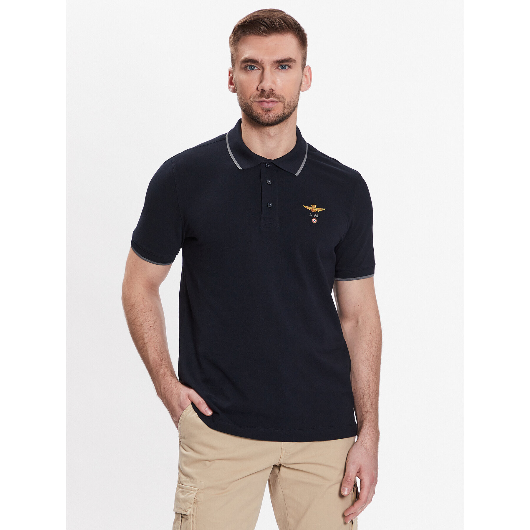 Aeronautica Militare Polokošeľa 231PO1308P82 Tmavomodrá Regular Fit - Pepit.sk