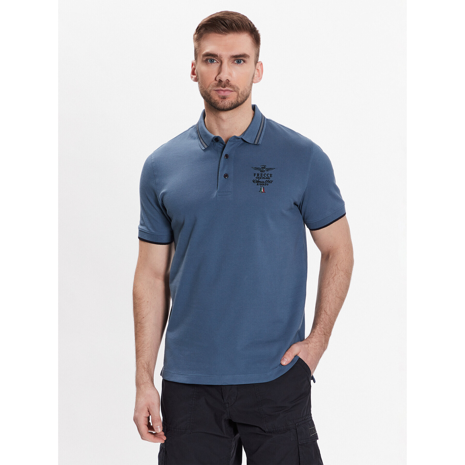 Aeronautica Militare Polokošeľa 231PO1673P191 Modrá Regular Fit - Pepit.sk