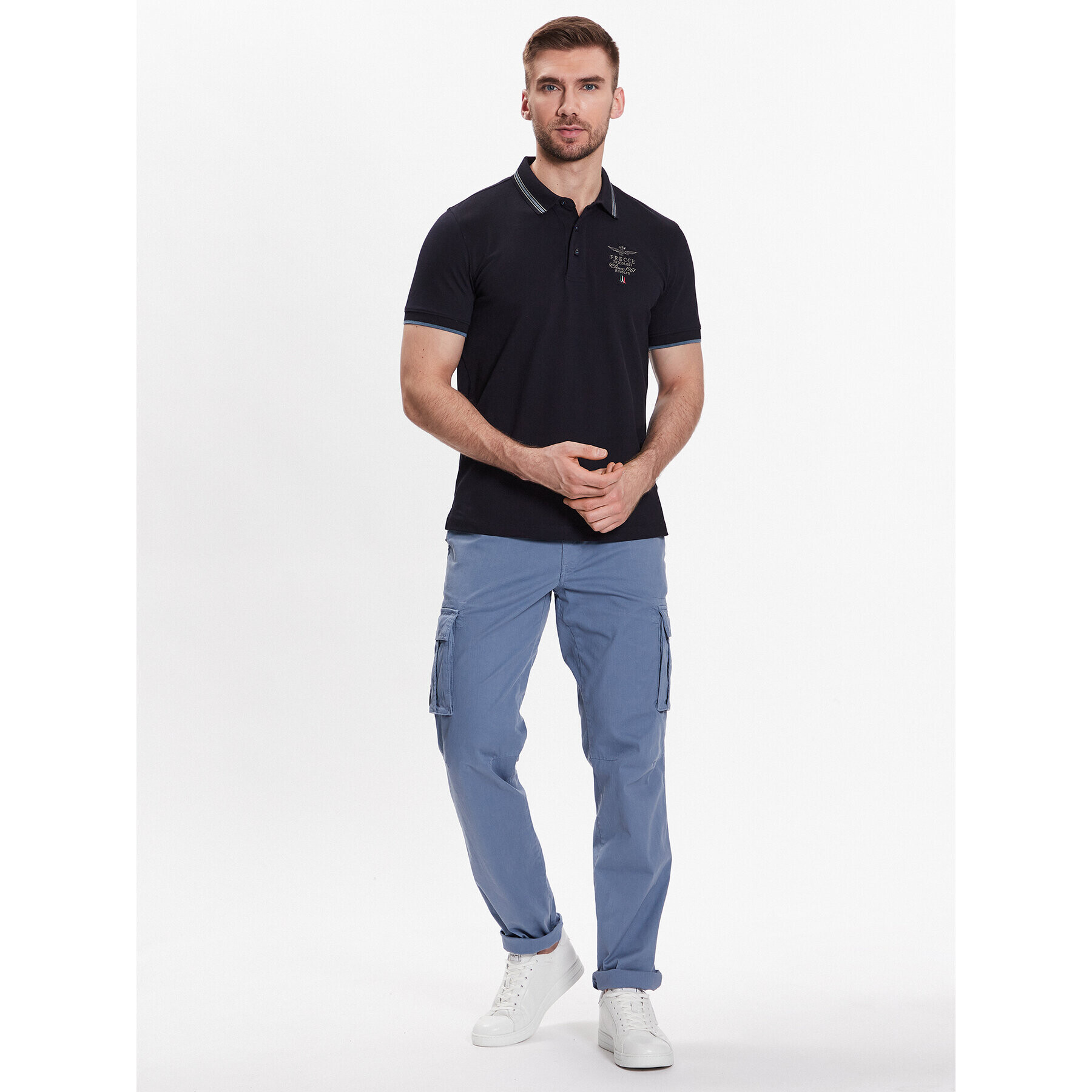 Aeronautica Militare Polokošeľa 231PO1673P191 Tmavomodrá Slim Fit - Pepit.sk