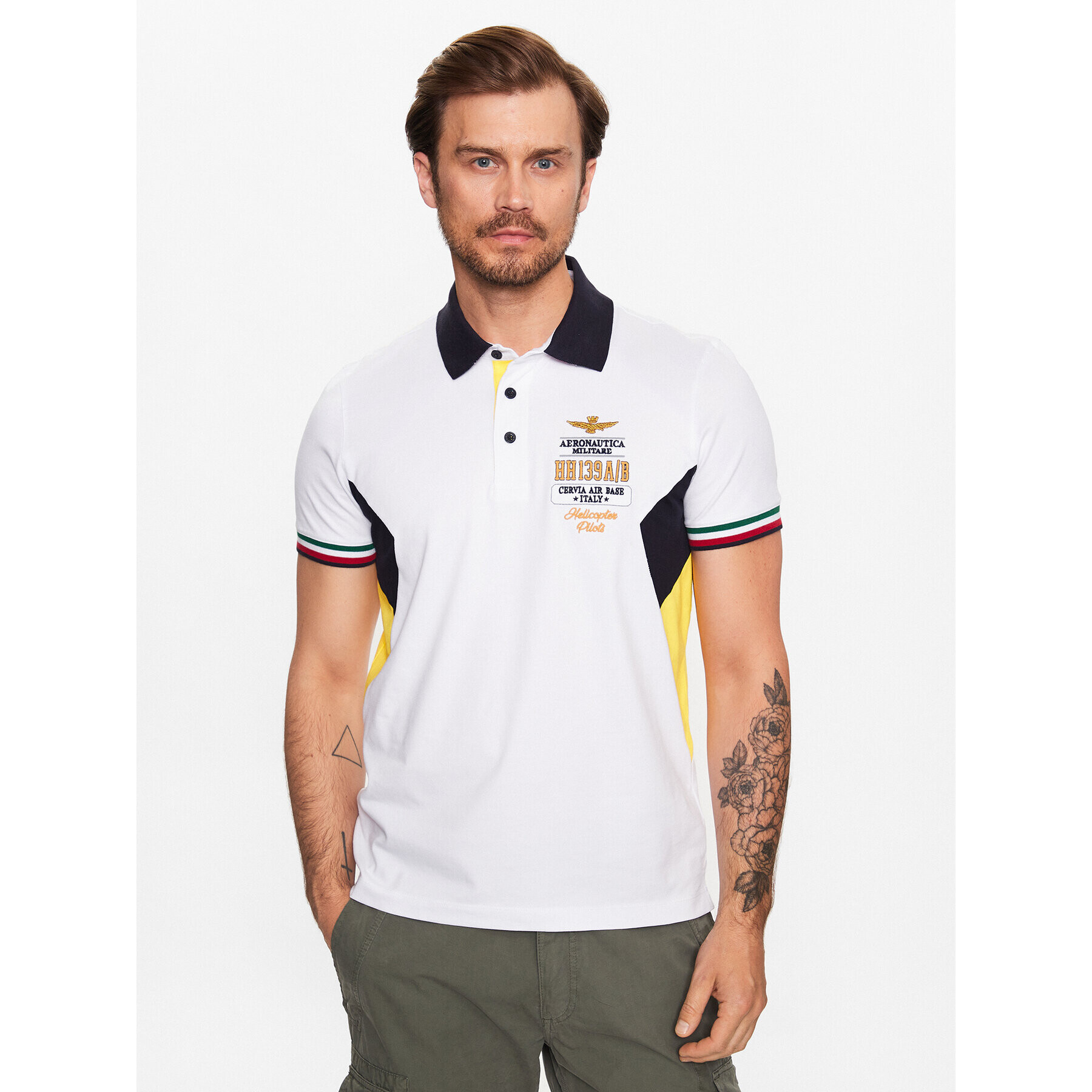 Aeronautica Militare Polokošeľa 231PO1677P199 Biela Regular Fit - Pepit.sk