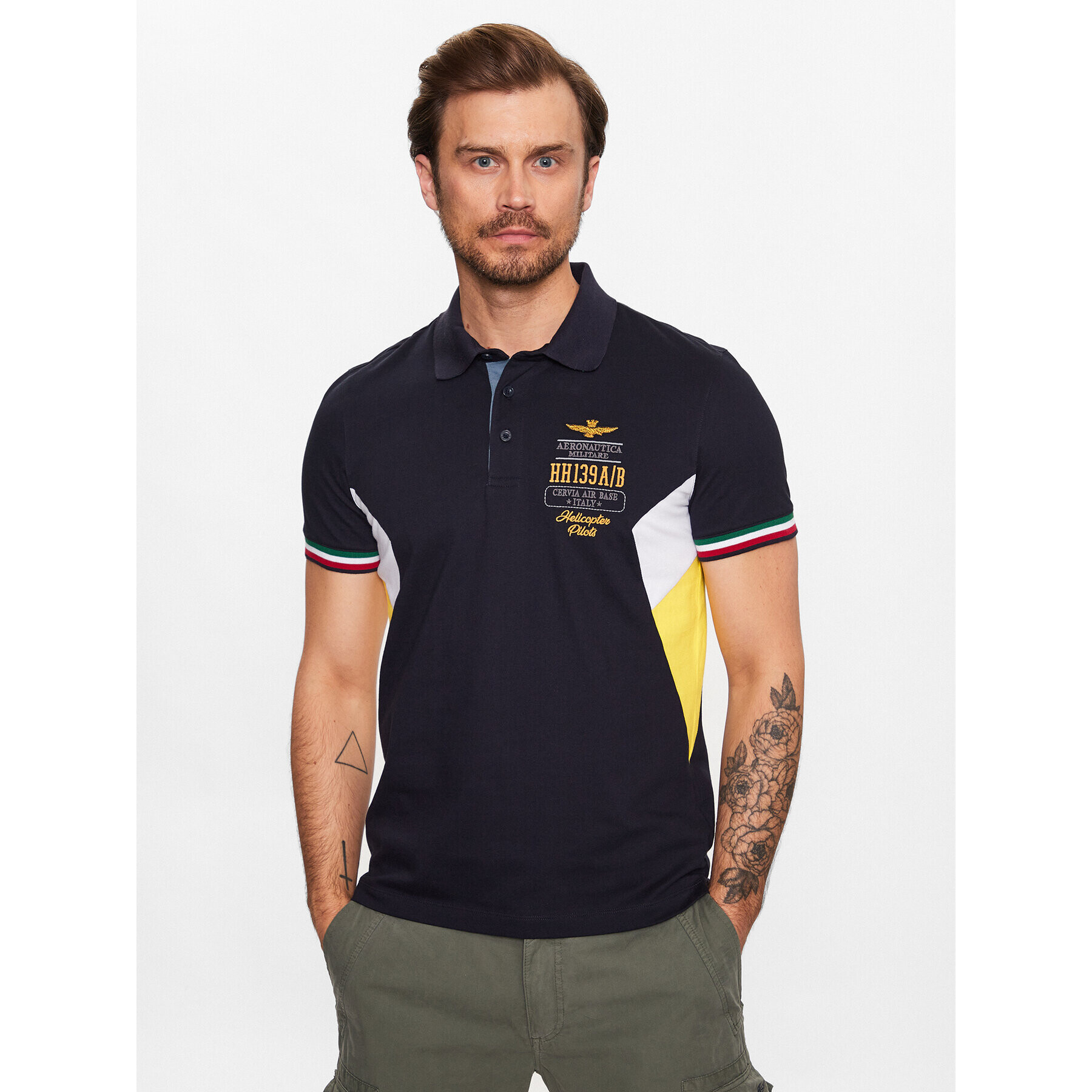 Aeronautica Militare Polokošeľa 231PO1677P199 Tmavomodrá Regular Fit - Pepit.sk