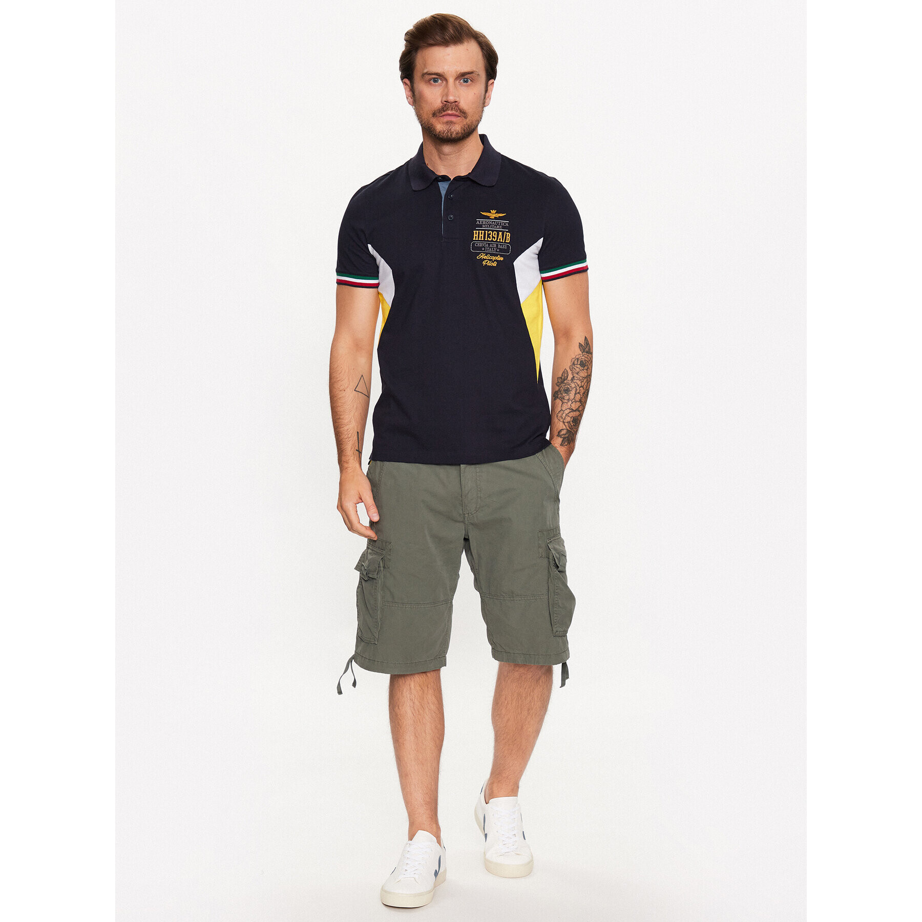 Aeronautica Militare Polokošeľa 231PO1677P199 Tmavomodrá Regular Fit - Pepit.sk