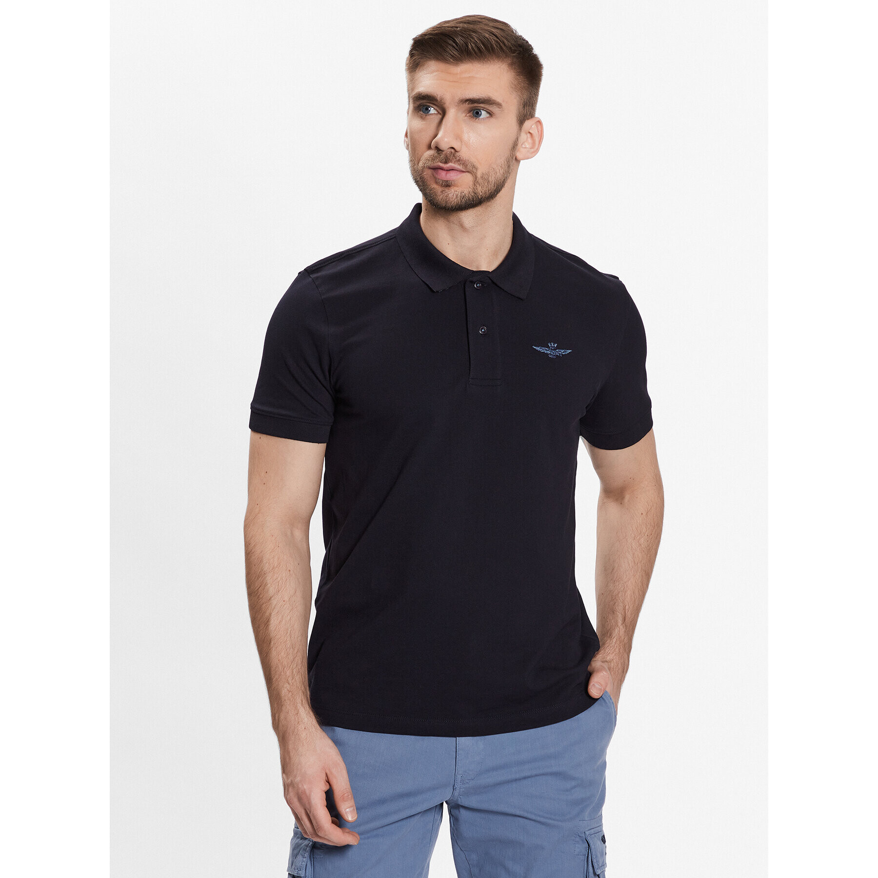 Aeronautica Militare Polokošeľa 231PO1678P191 Tmavomodrá Slim Fit - Pepit.sk