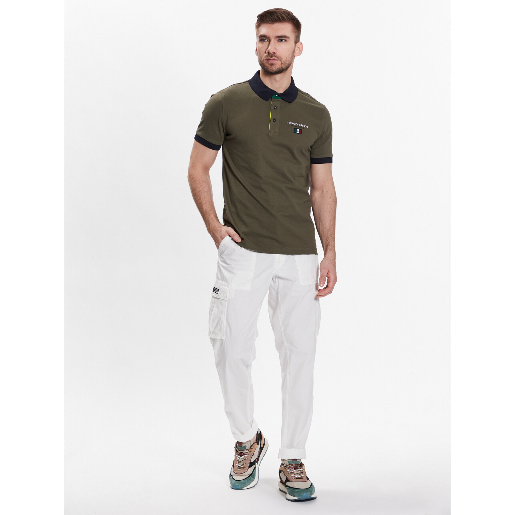 Aeronautica Militare Polokošeľa 231PO1679P173 Kaki Regular Fit - Pepit.sk