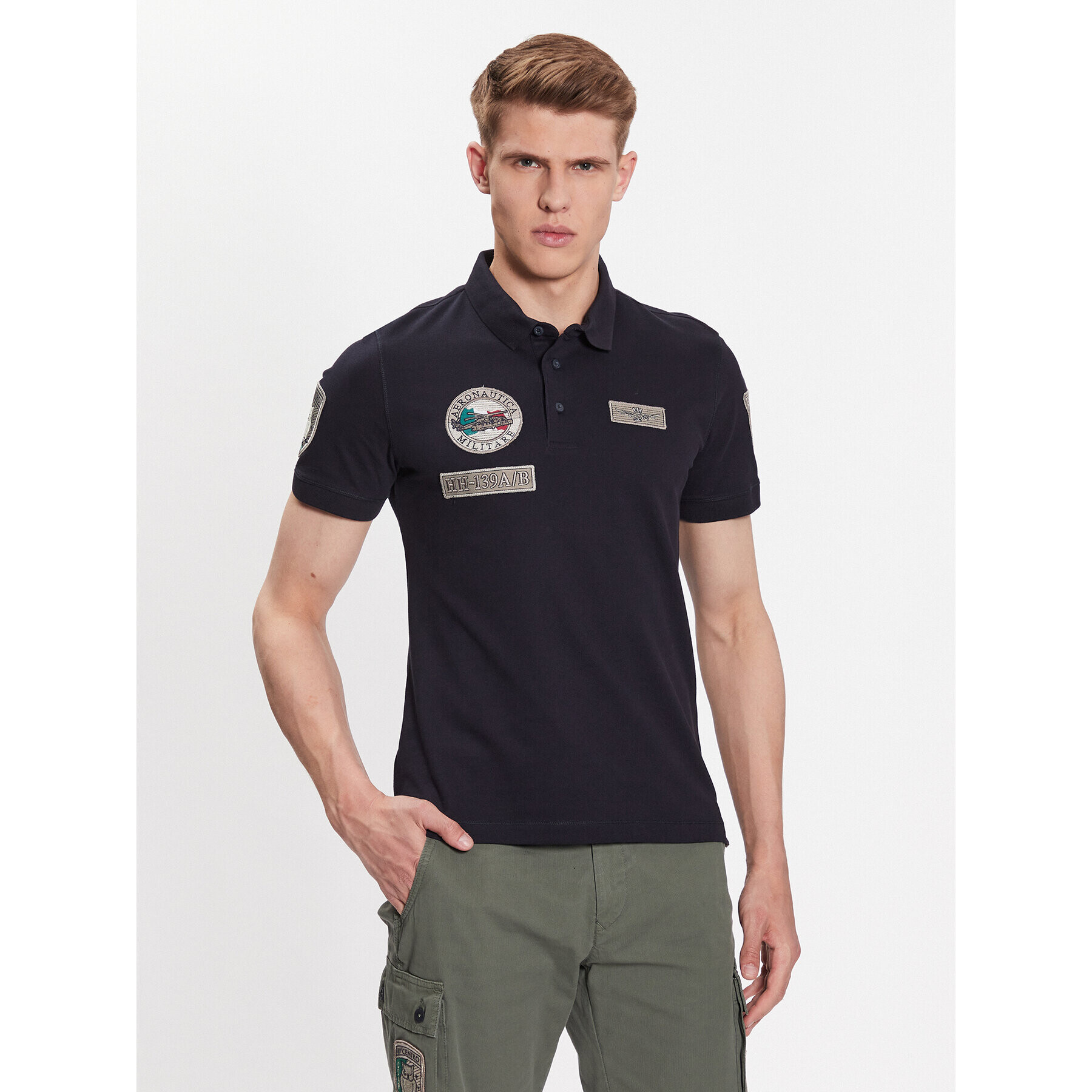 Aeronautica Militare Polokošeľa 231PO1682P192 Tmavomodrá Regular Fit - Pepit.sk