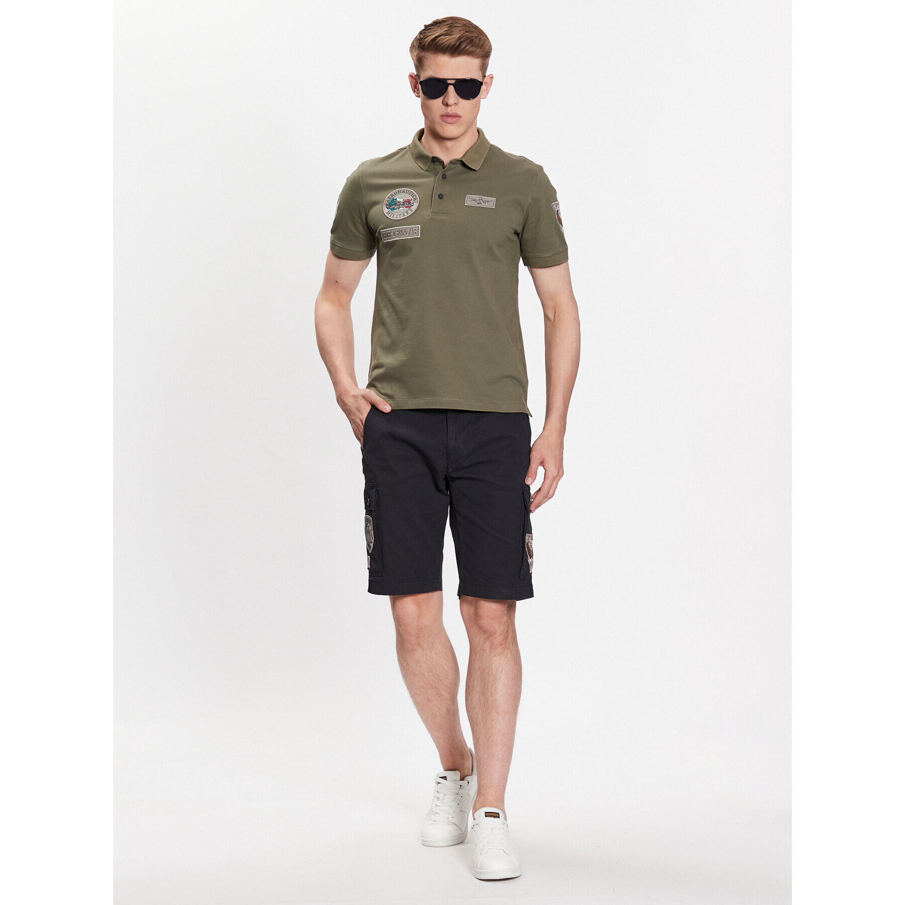 Aeronautica Militare Polokošeľa 231PO1682P192 Zelená Regular Fit - Pepit.sk