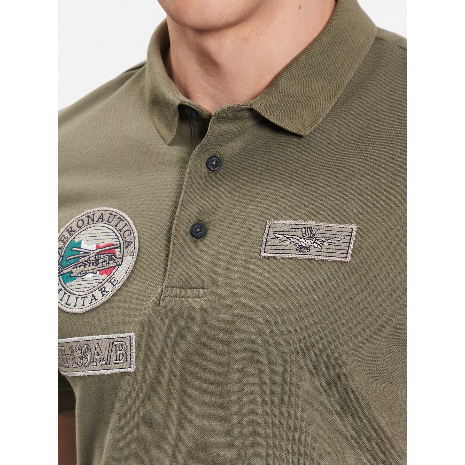 Aeronautica Militare Polokošeľa 231PO1682P192 Zelená Regular Fit - Pepit.sk