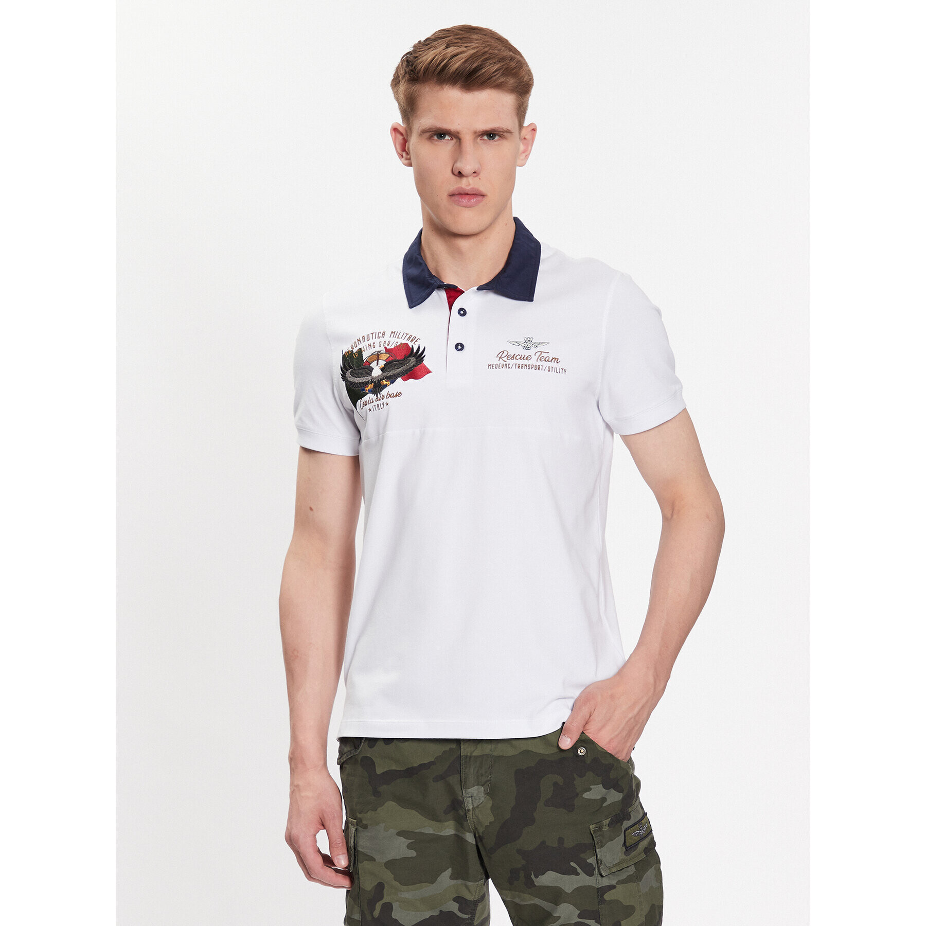 Aeronautica Militare Polokošeľa 231PO1693J595 Biela Regular Fit - Pepit.sk