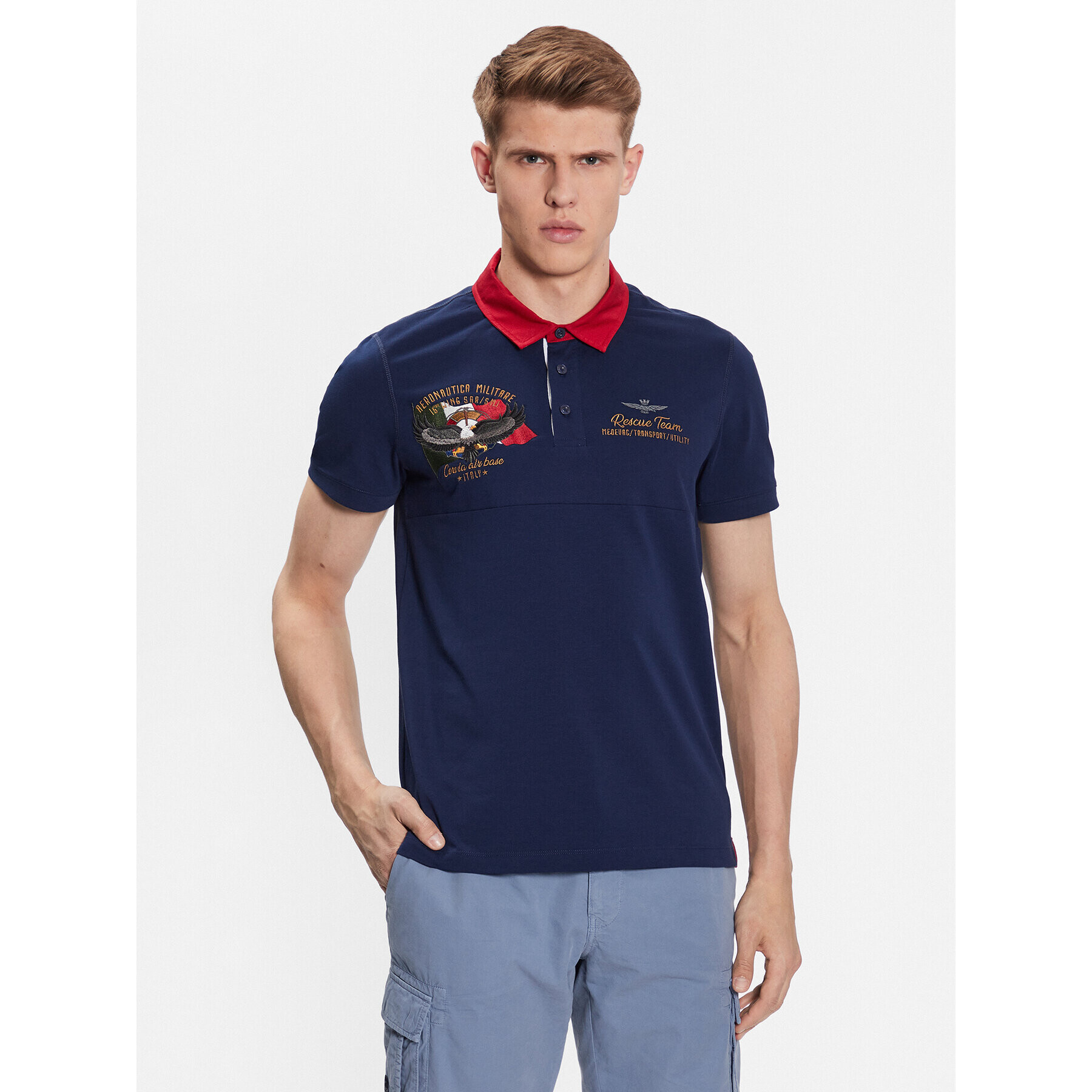 Aeronautica Militare Polokošeľa 231PO1693J595 Tmavomodrá Regular Fit - Pepit.sk