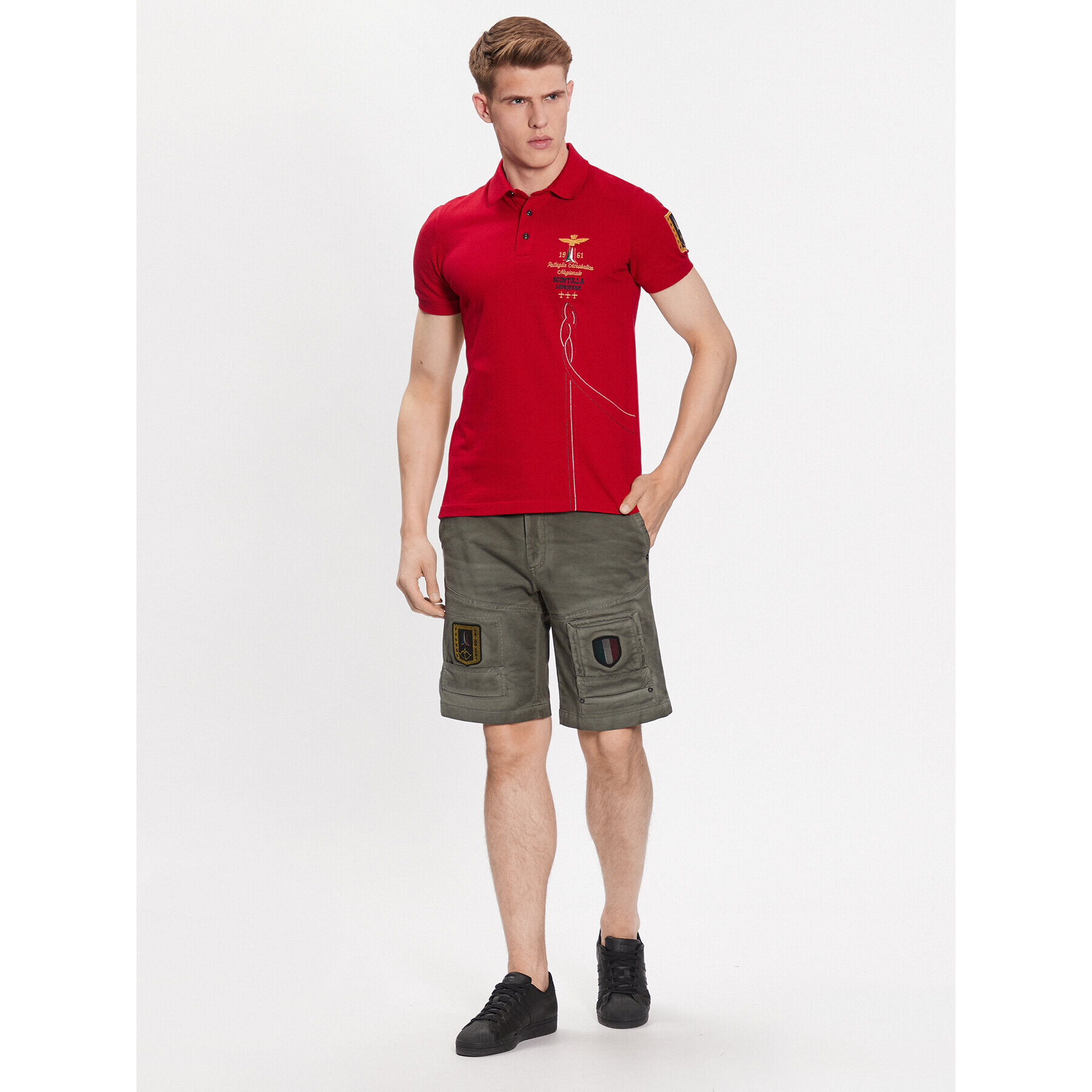 Aeronautica Militare Polokošeľa 231PO1695P191 Červená Regular Fit - Pepit.sk