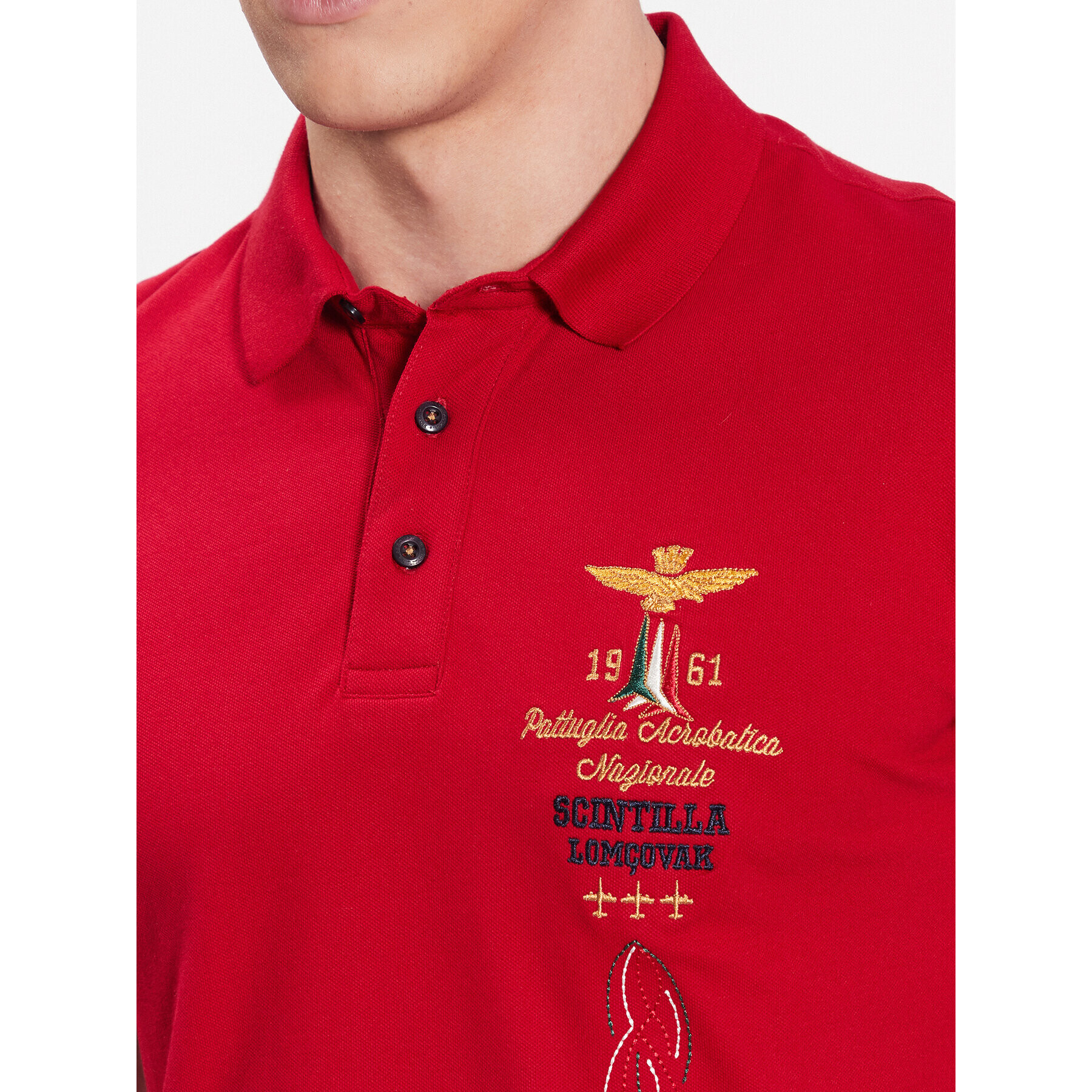 Aeronautica Militare Polokošeľa 231PO1695P191 Červená Regular Fit - Pepit.sk