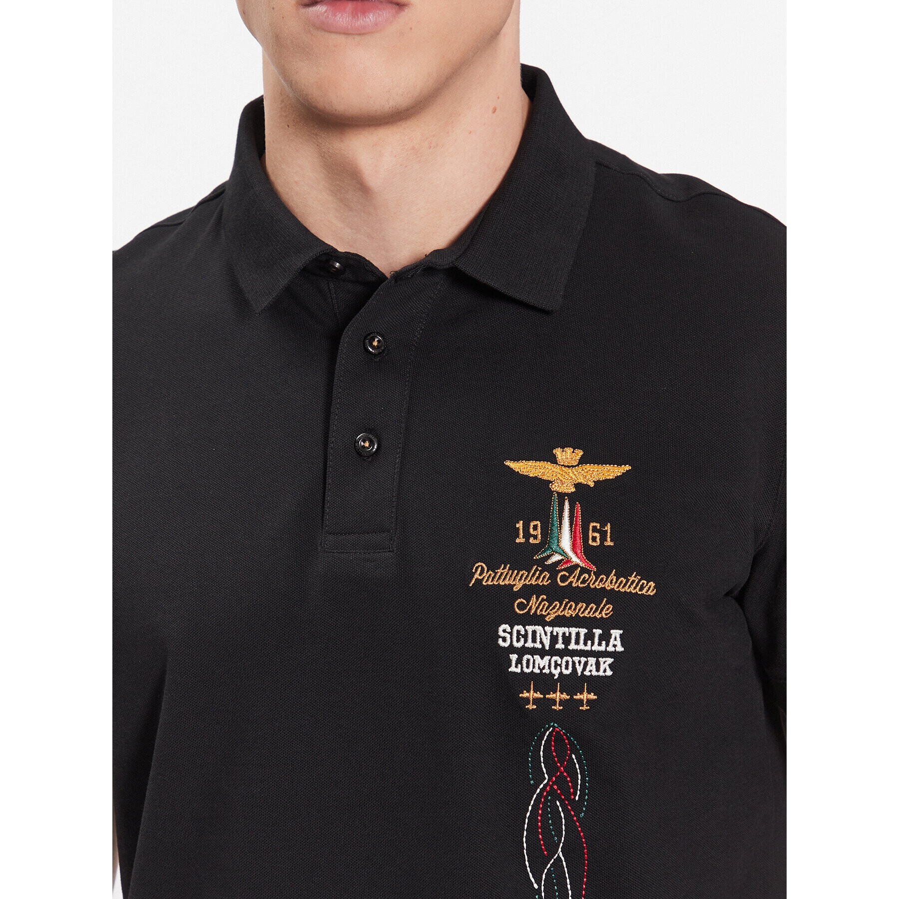 Aeronautica Militare Polokošeľa 231PO1695P191 Čierna Regular Fit - Pepit.sk