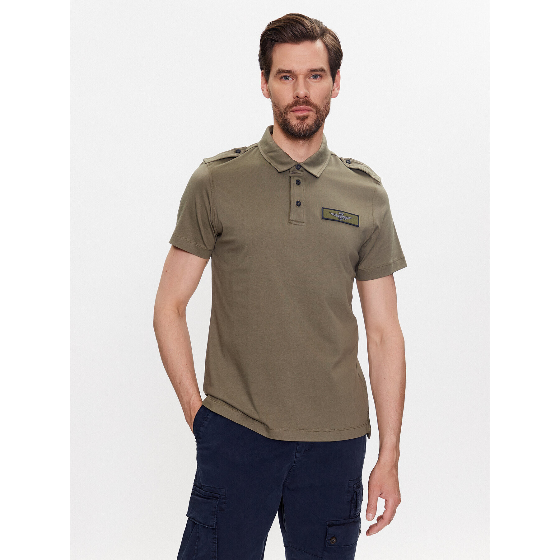 Aeronautica Militare Polokošeľa 231PO1696J599 Zelená Regular Fit - Pepit.sk