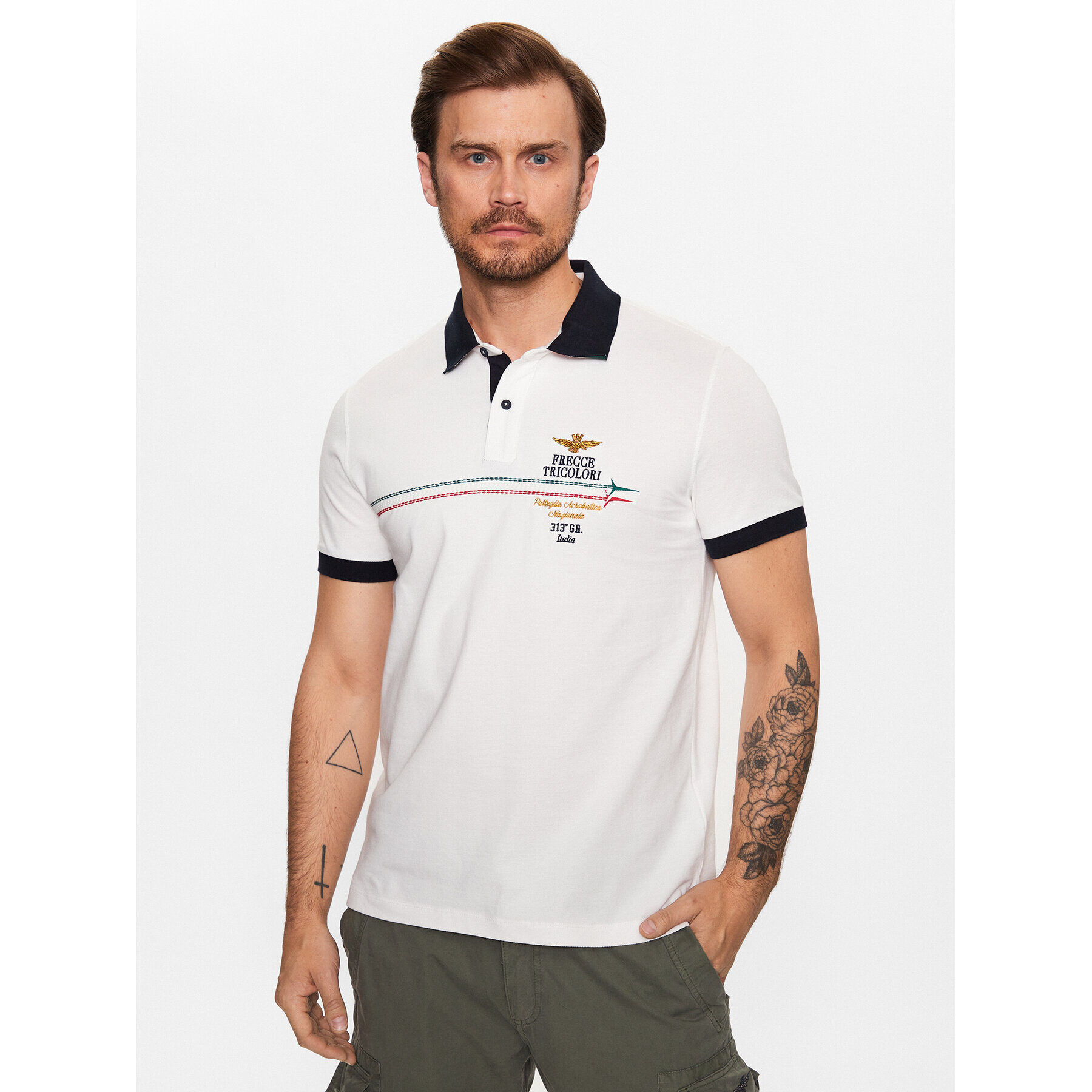 Aeronautica Militare Polokošeľa 231PO1698P315 Biela Regular Fit - Pepit.sk