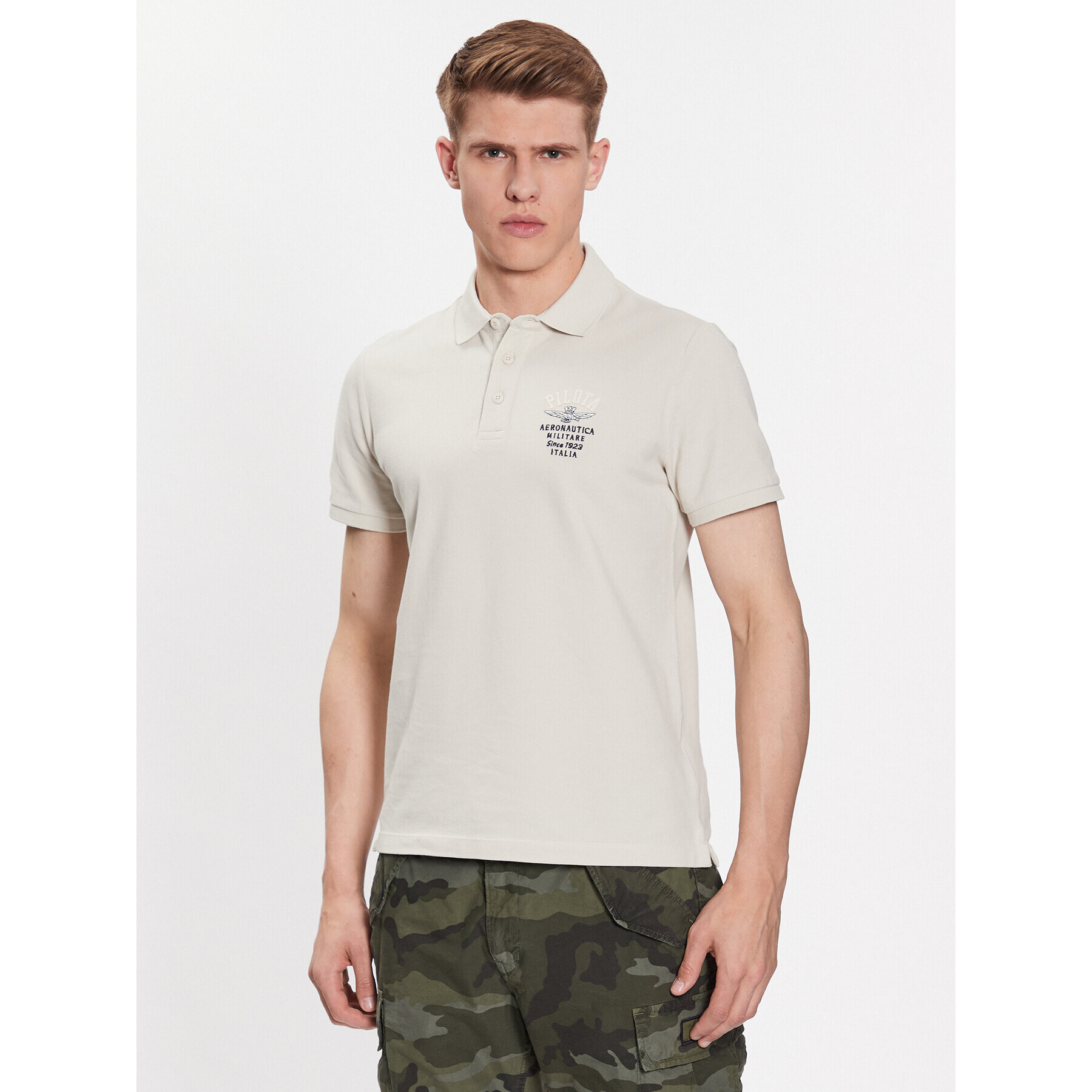 Aeronautica Militare Polokošeľa 231PO1699P313 Béžová Regular Fit - Pepit.sk