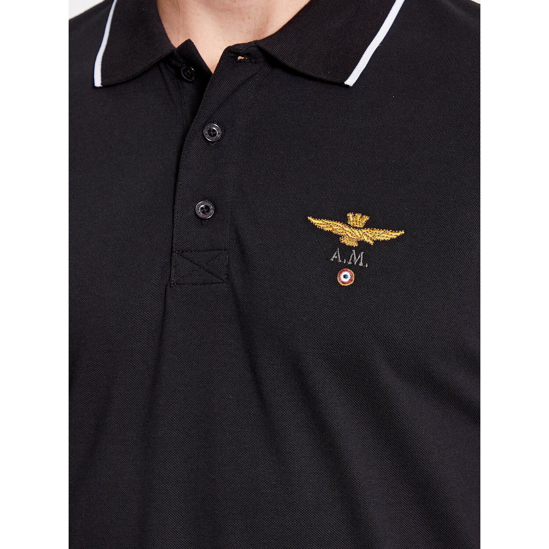 Aeronautica Militare Polokošeľa 232PO1308P82 Čierna Regular Fit - Pepit.sk