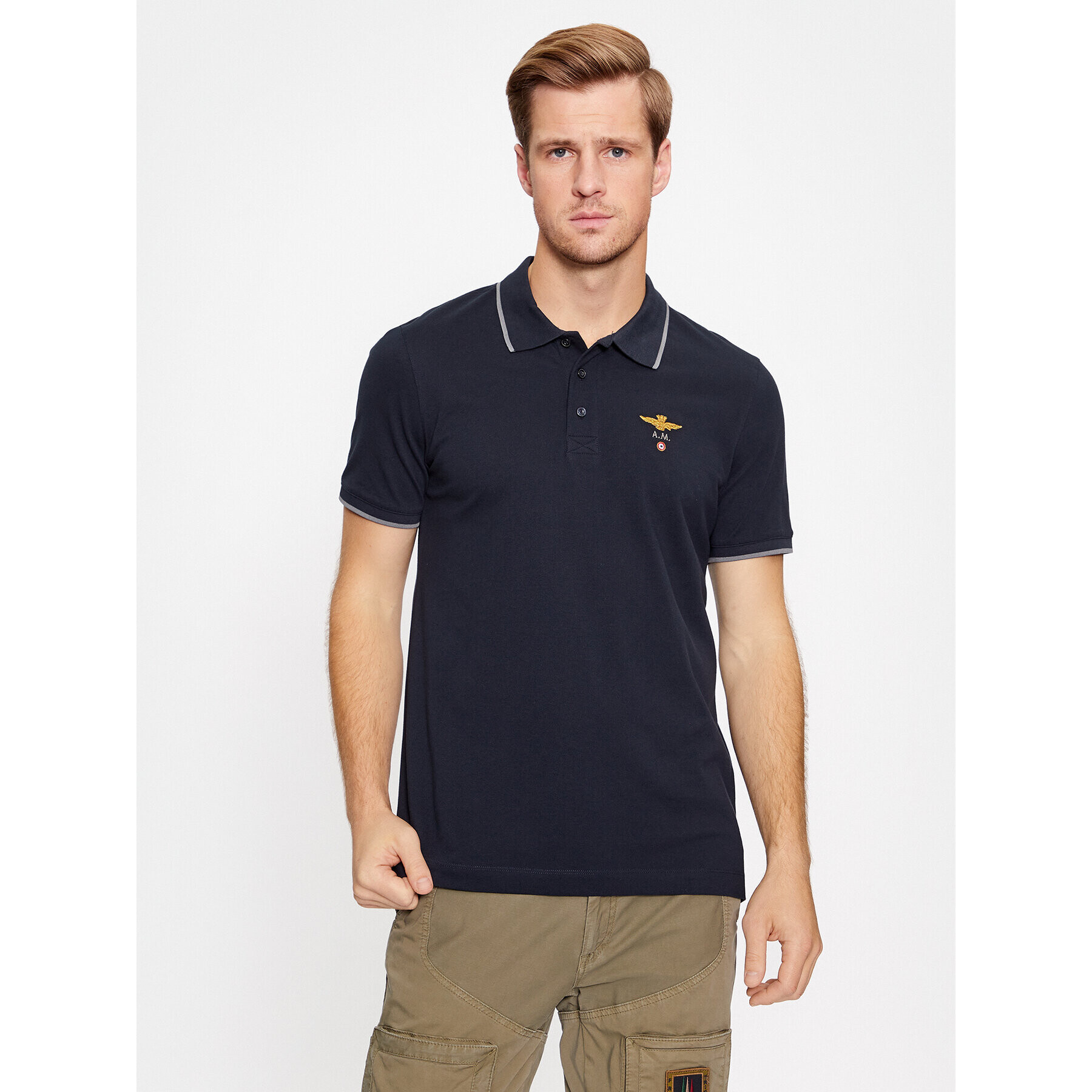 Aeronautica Militare Polokošeľa 232PO1308P82 Tmavomodrá Regular Fit - Pepit.sk