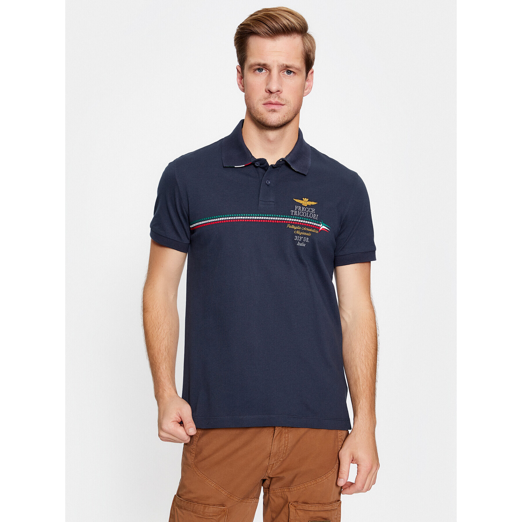 Aeronautica Militare Polokošeľa 232PO1698P315 Tmavomodrá Regular Fit - Pepit.sk