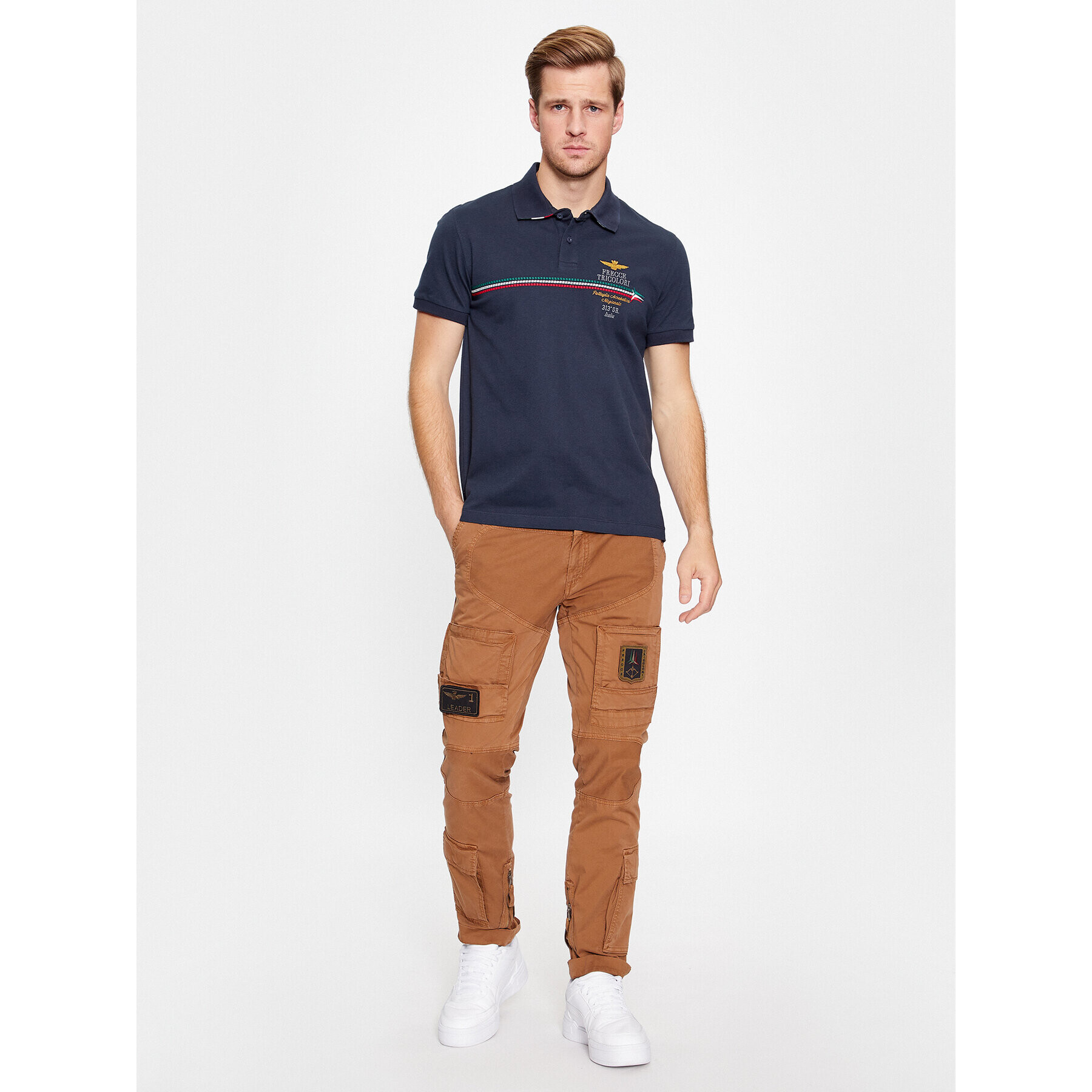 Aeronautica Militare Polokošeľa 232PO1698P315 Tmavomodrá Regular Fit - Pepit.sk