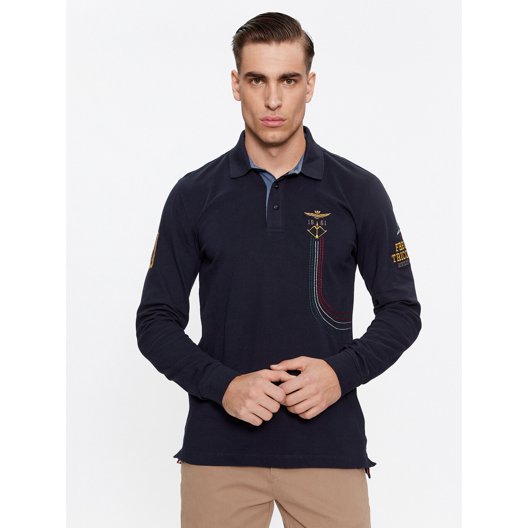 Aeronautica Militare Polokošeľa 232PO1727P191 Tmavomodrá Regular Fit - Pepit.sk