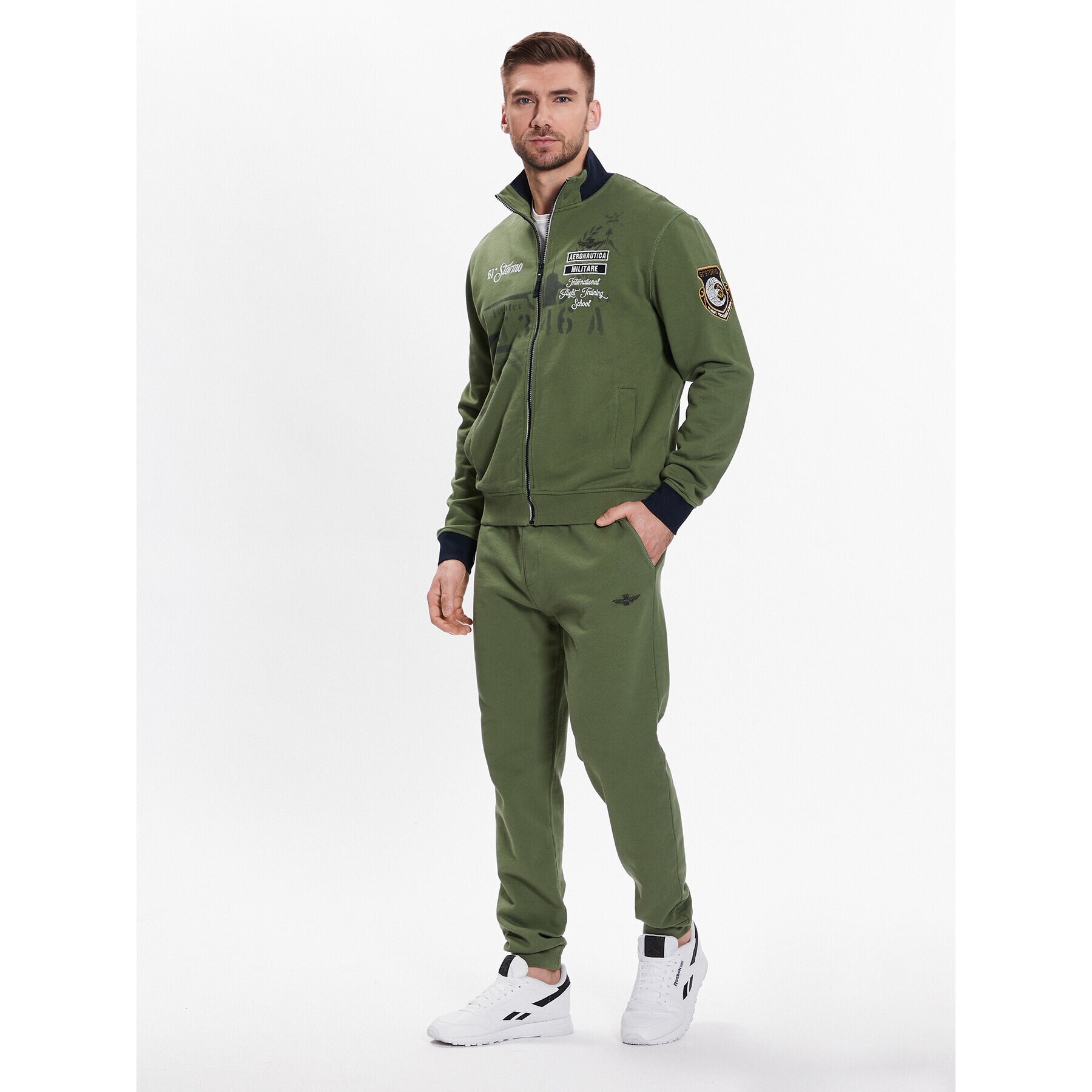 Aeronautica Militare Tepláková súprava 231TF038F488 Zelená Regular Fit - Pepit.sk