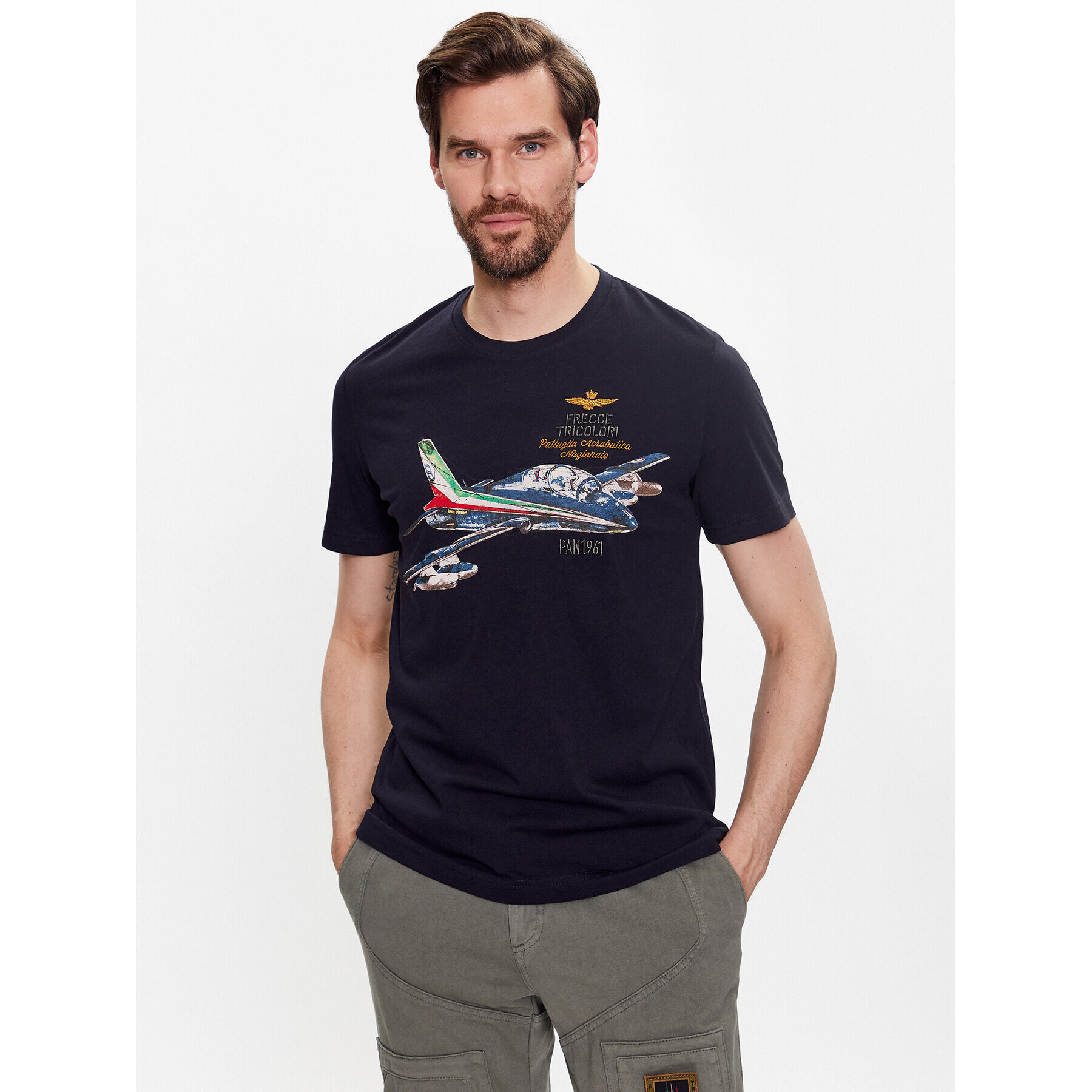 Aeronautica Militare Tričko 231TS2080J538 Tmavomodrá Regular Fit - Pepit.sk