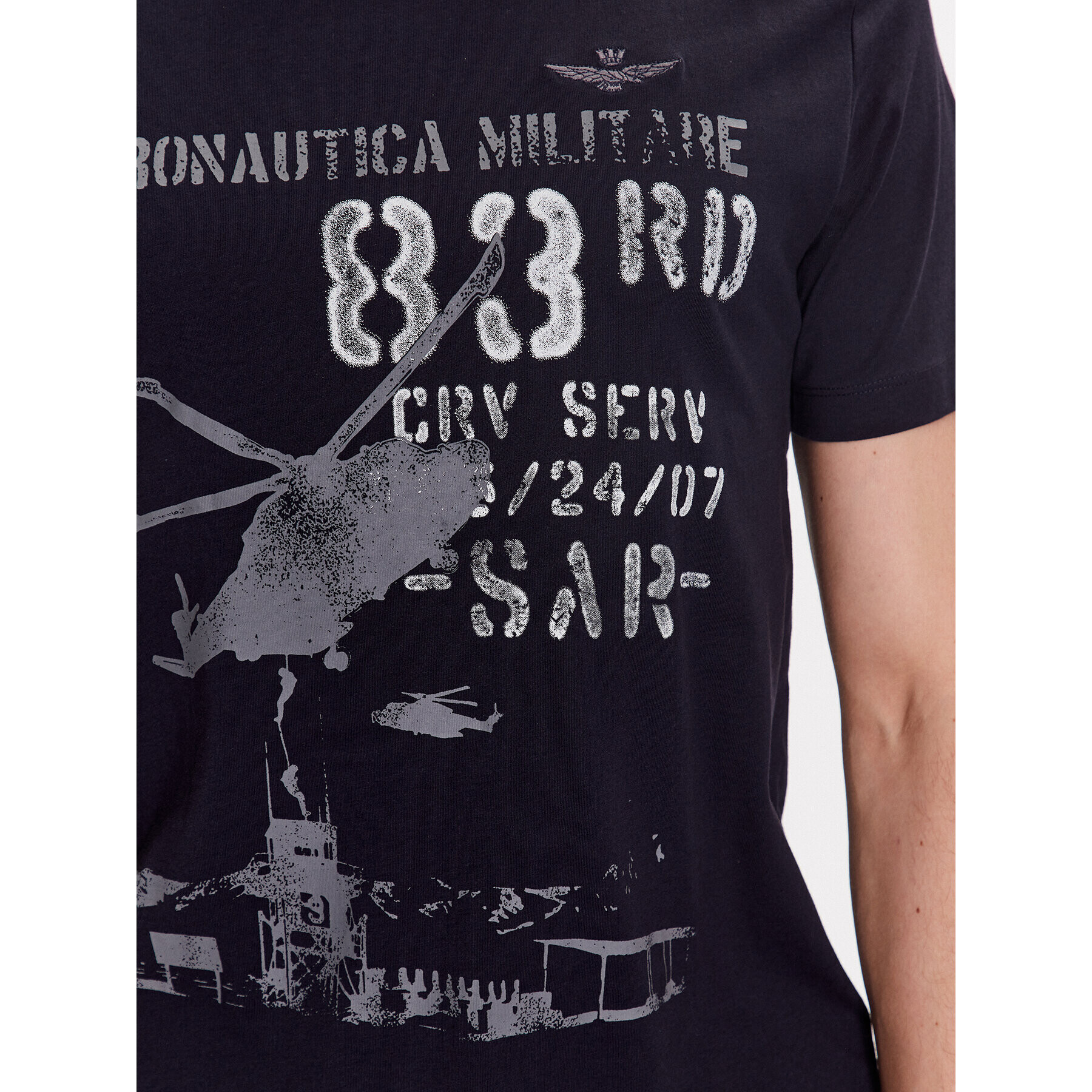 Aeronautica Militare Tričko 231TS2091J538 Tmavomodrá Regular Fit - Pepit.sk