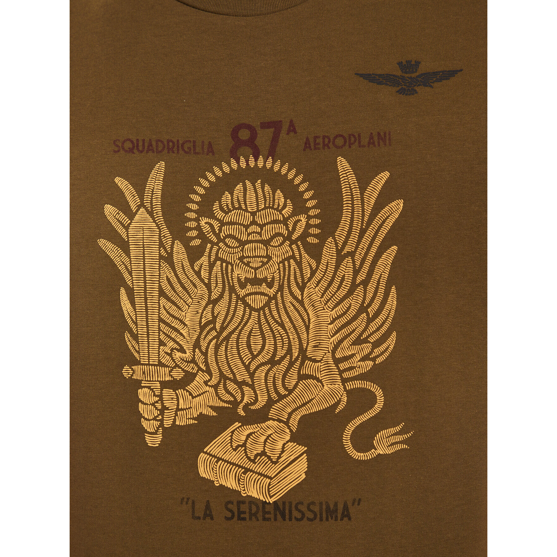 Aeronautica Militare Tričko 231TS2126J607 Zelená Regular Fit - Pepit.sk