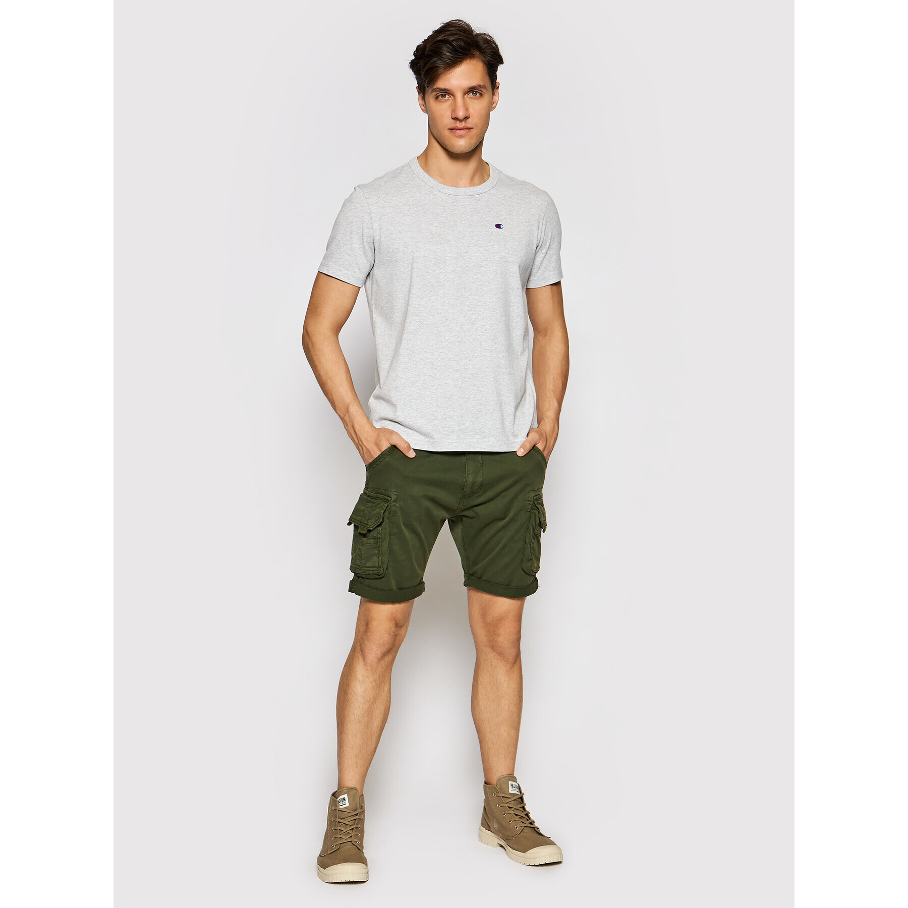 Alpha Industries Bavlnené šortky Crew 176203 Zelená Slim Fit - Pepit.sk