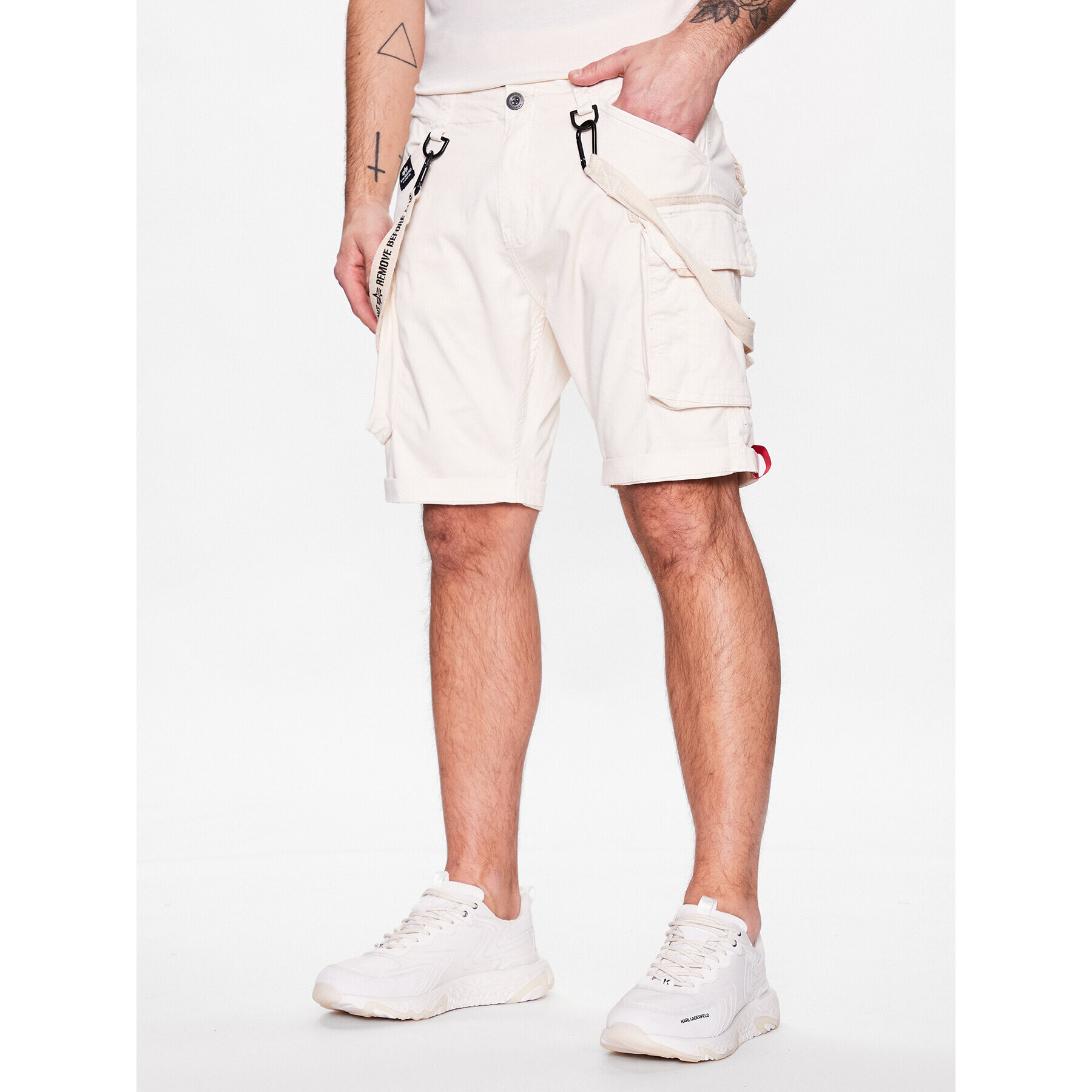 Alpha Industries Bavlnené šortky Utility Short Biela Regular Fit - Pepit.sk