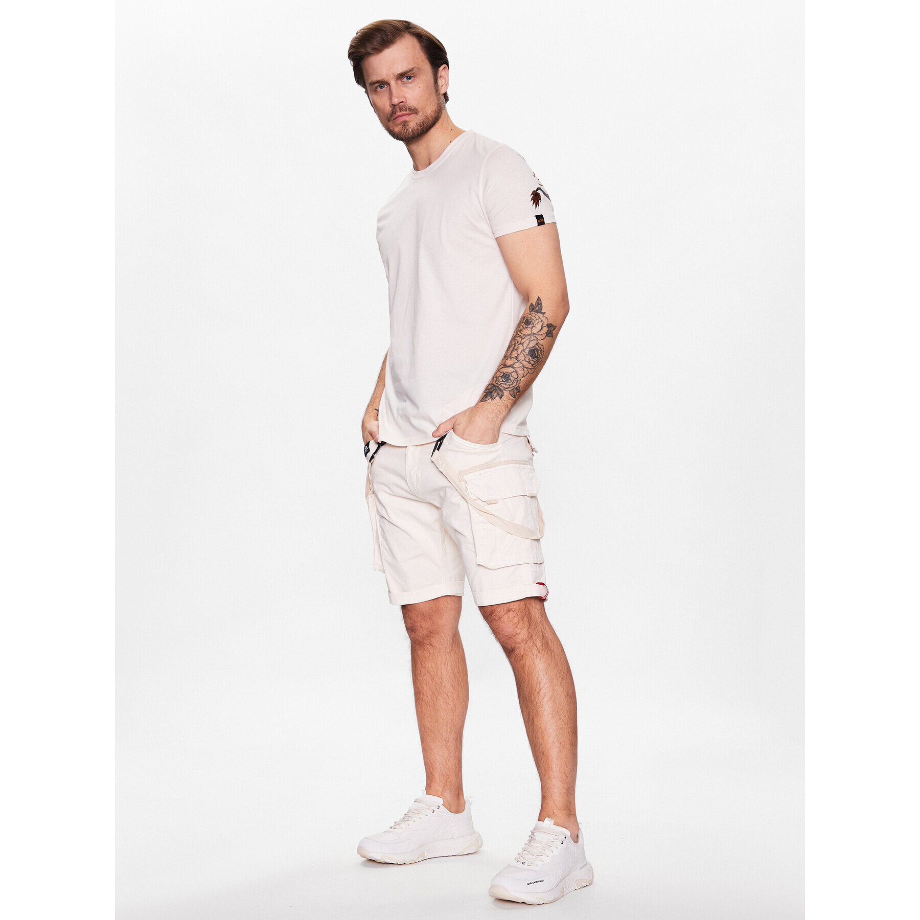 Alpha Industries Bavlnené šortky Utility Short Biela Regular Fit - Pepit.sk