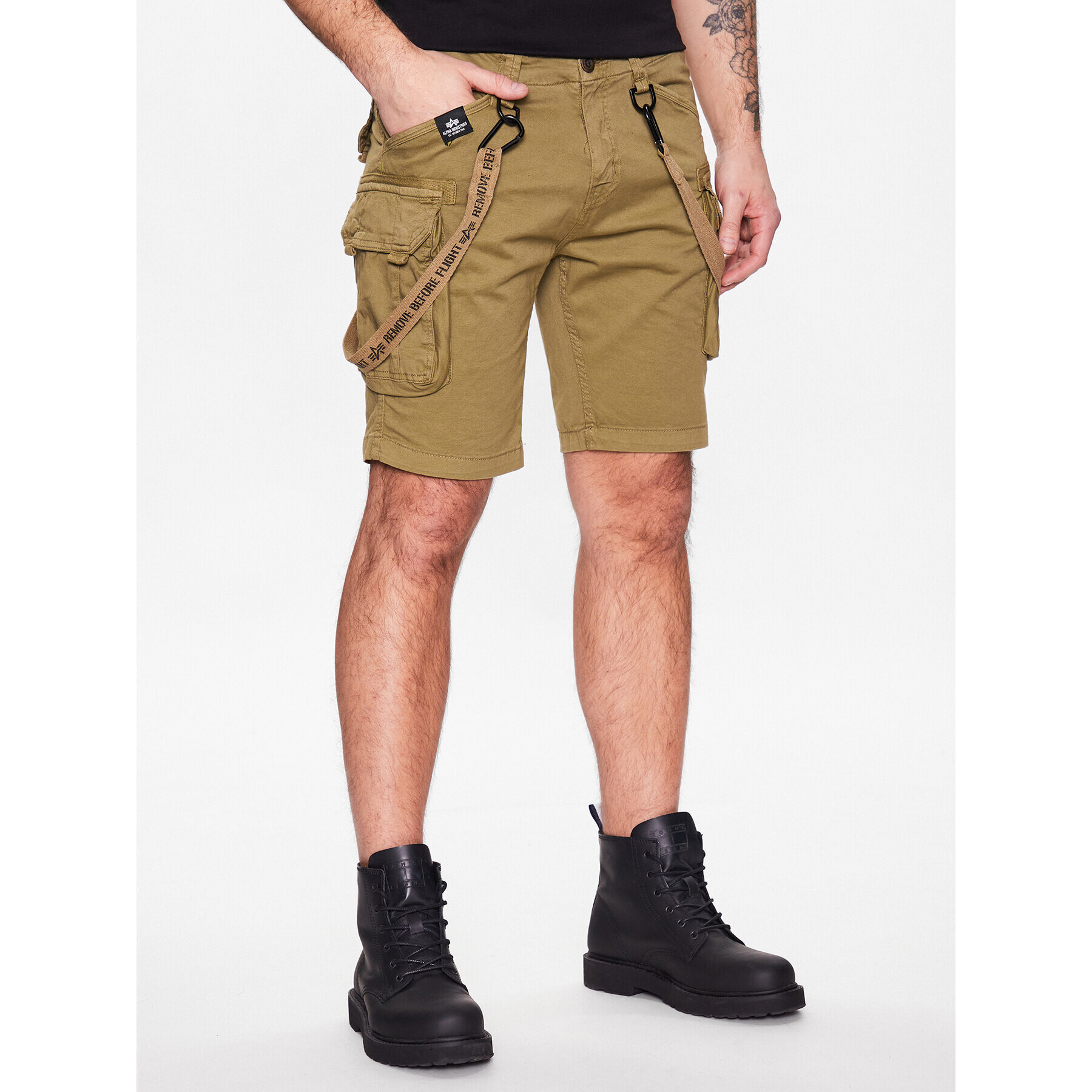 Alpha Industries Bavlnené šortky Utility 116213 Béžová Slim Fit - Pepit.sk