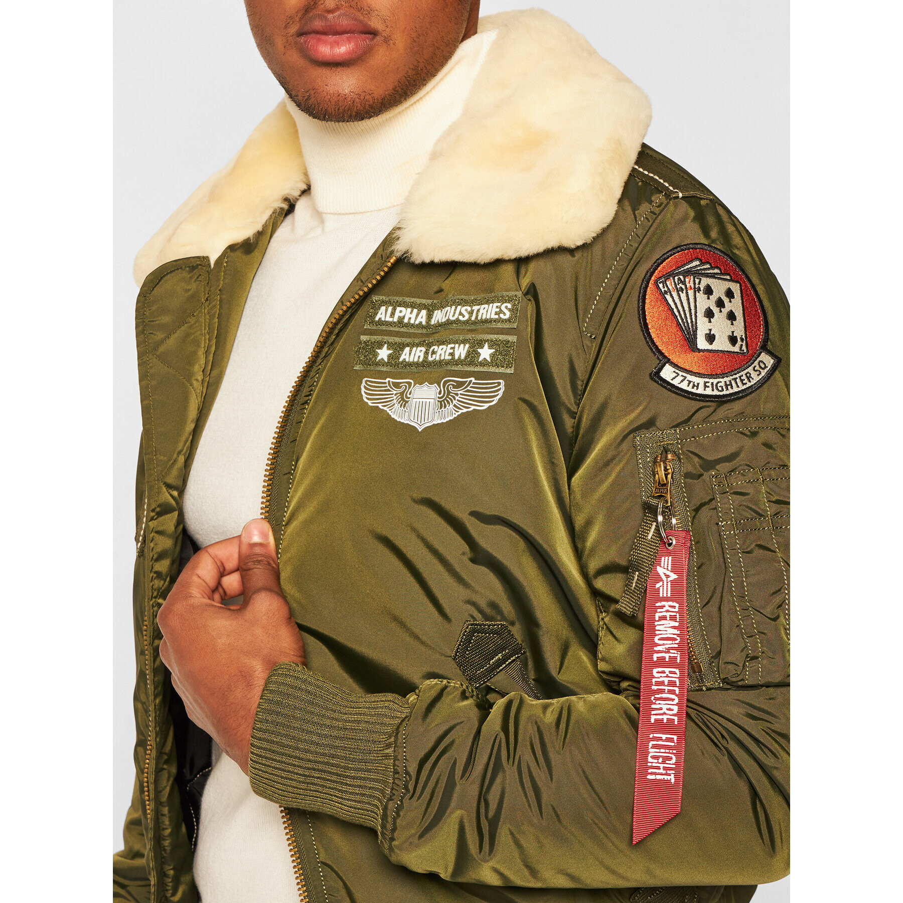 Alpha Industries Bomber bunda Injector III Air Force 198113 Zelená Slim Fit - Pepit.sk