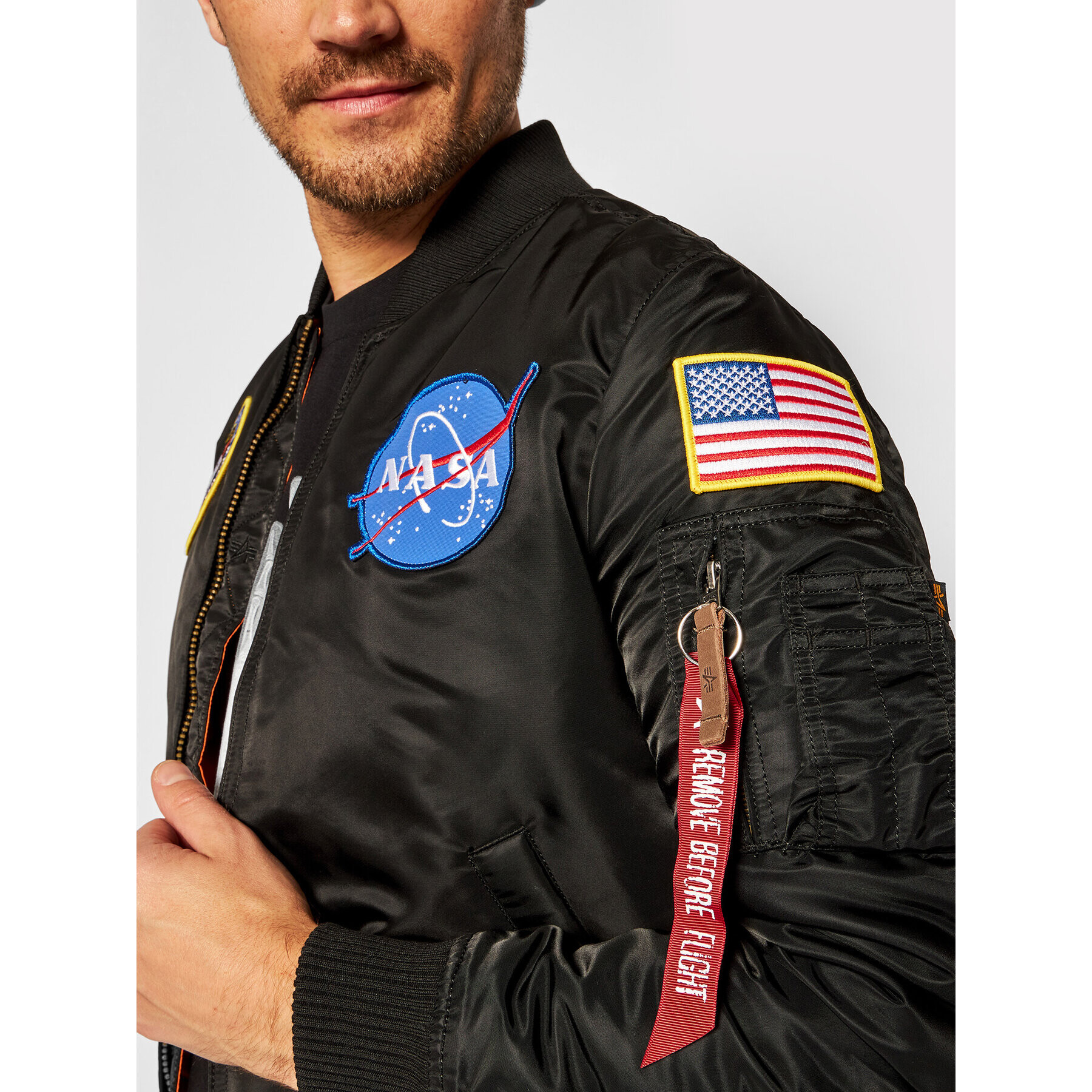 Alpha Industries Bomber bunda Nasa 166107 Čierna Regular Fit - Pepit.sk