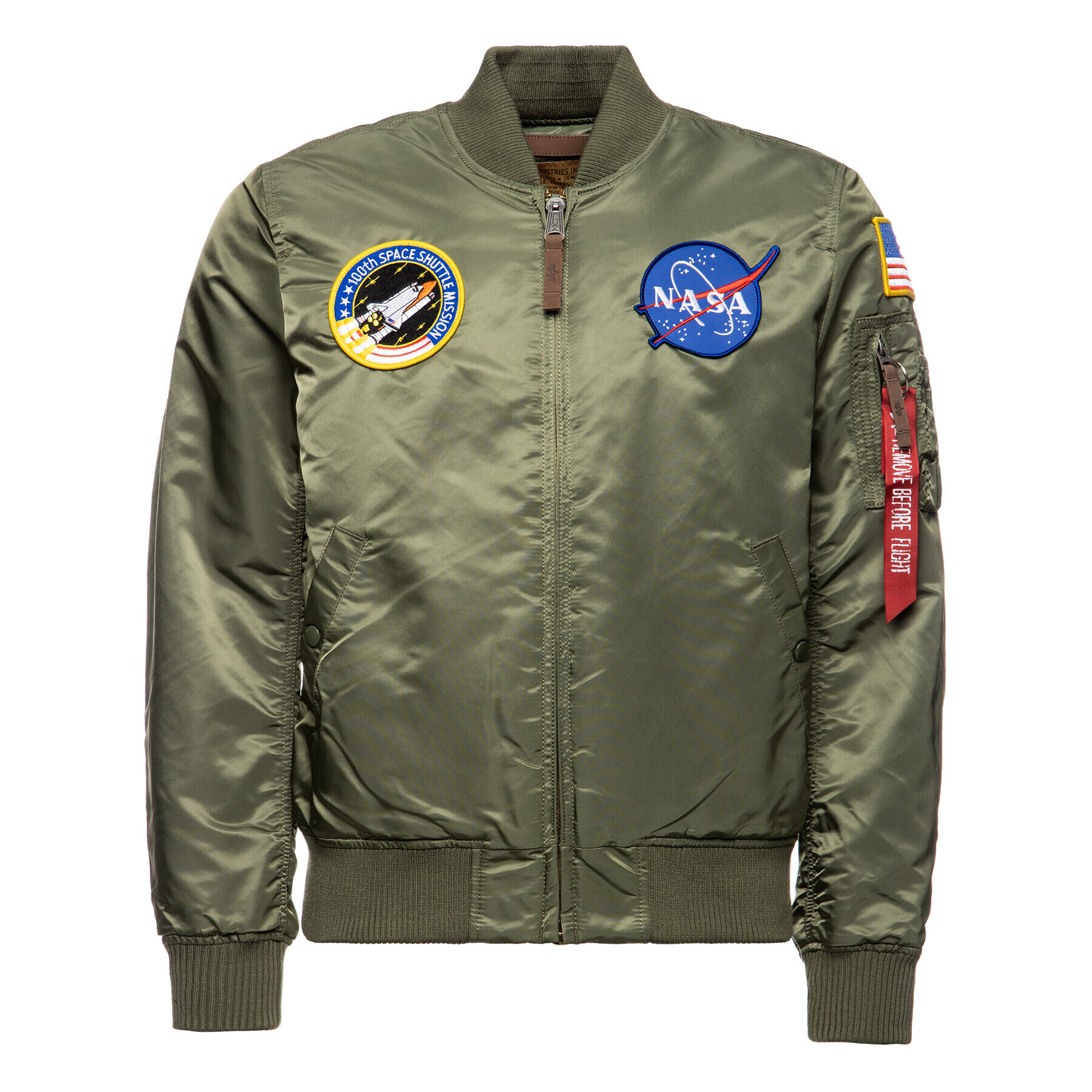 Alpha Industries Bomber bunda Nasa 166107 Zelená Regular Fit - Pepit.sk