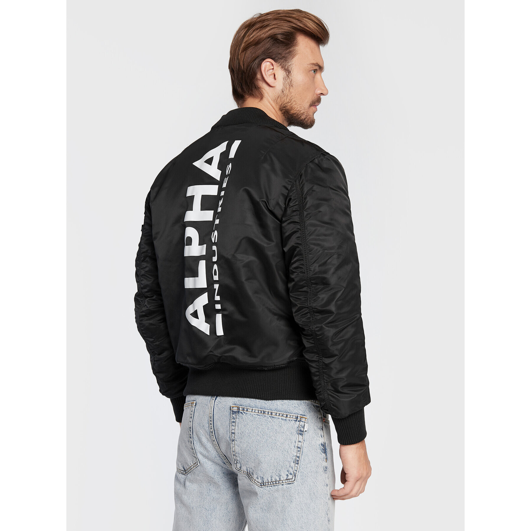 Alpha Industries Bundy bomber Back Print 128113 Čierna Regular Fit - Pepit.sk