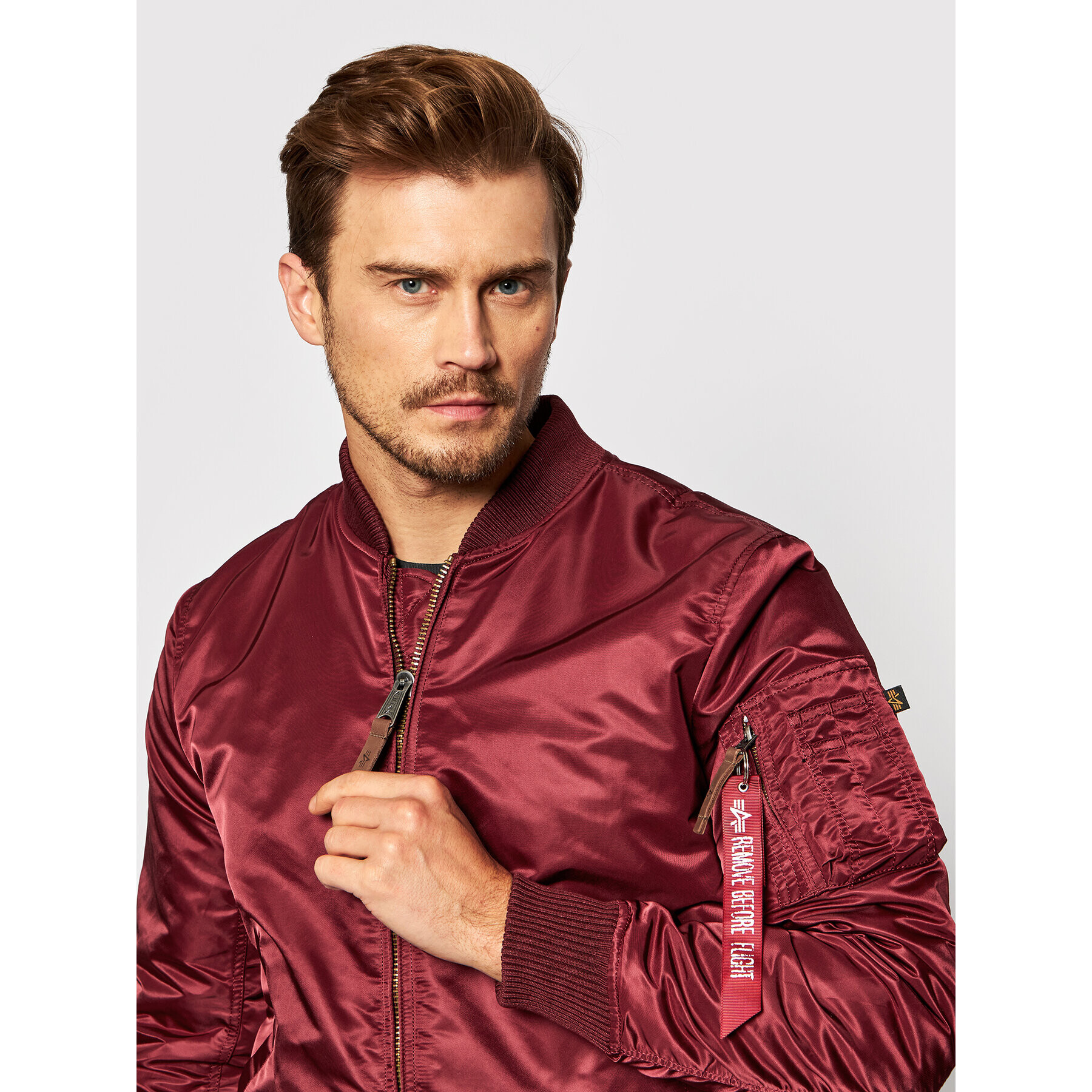 Alpha Industries Bundy bomber Battlewash 191118 Bordová Regular Fit - Pepit.sk