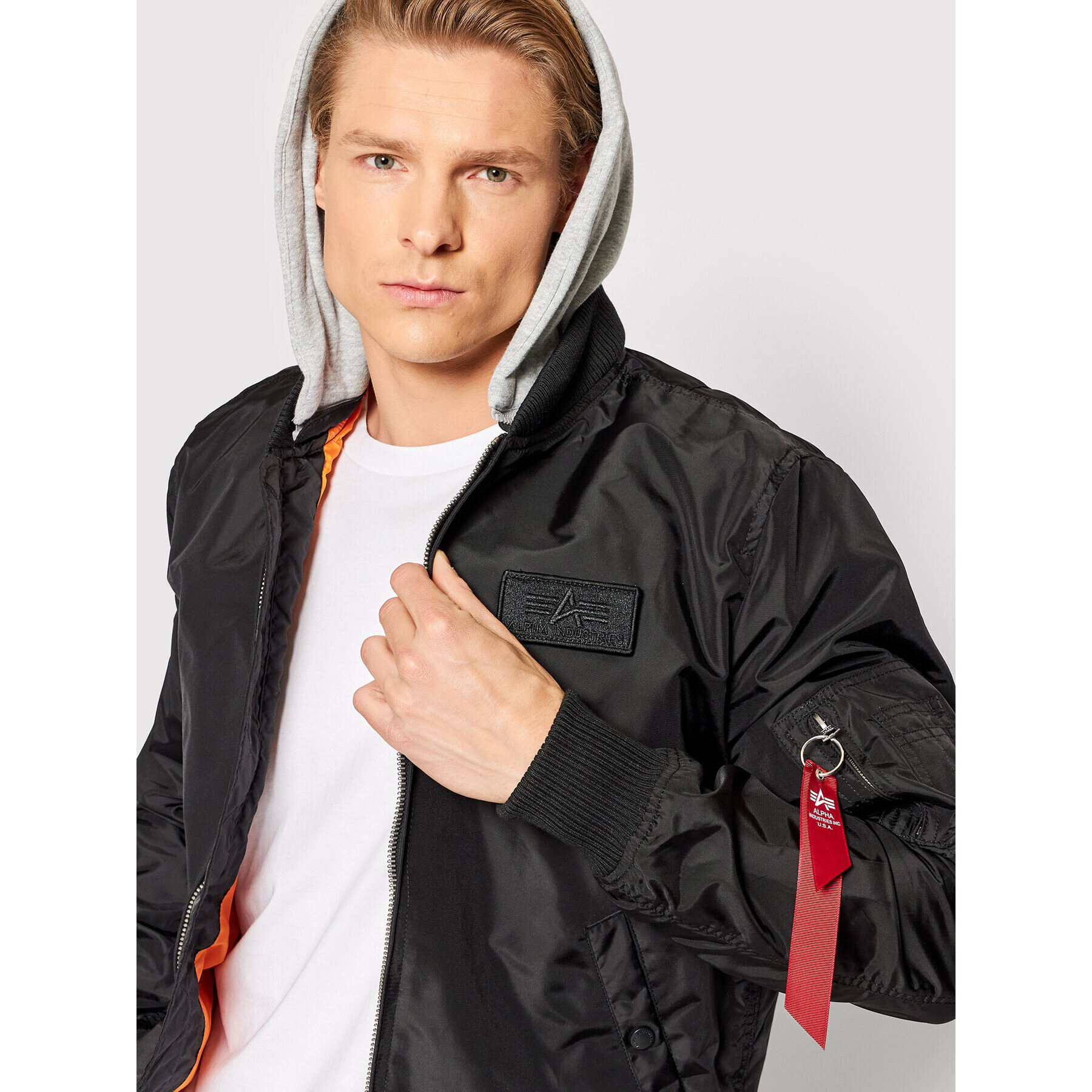 Alpha Industries Bundy bomber Hood 196108 Čierna Regular Fit - Pepit.sk